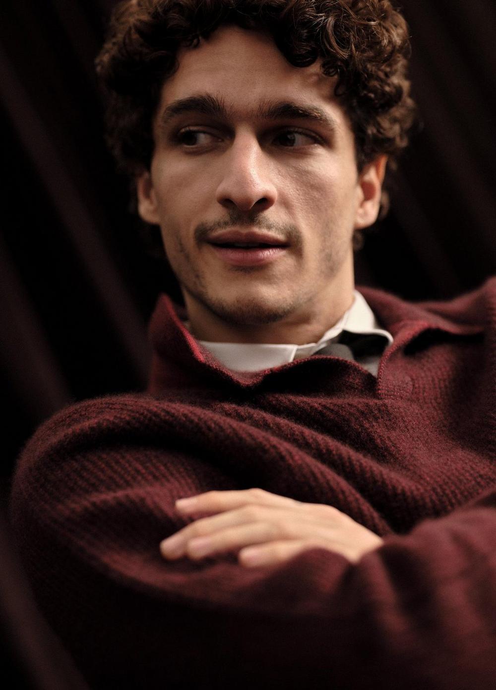 Mens Thermal Cashmere V-Neck Sweater Product Image