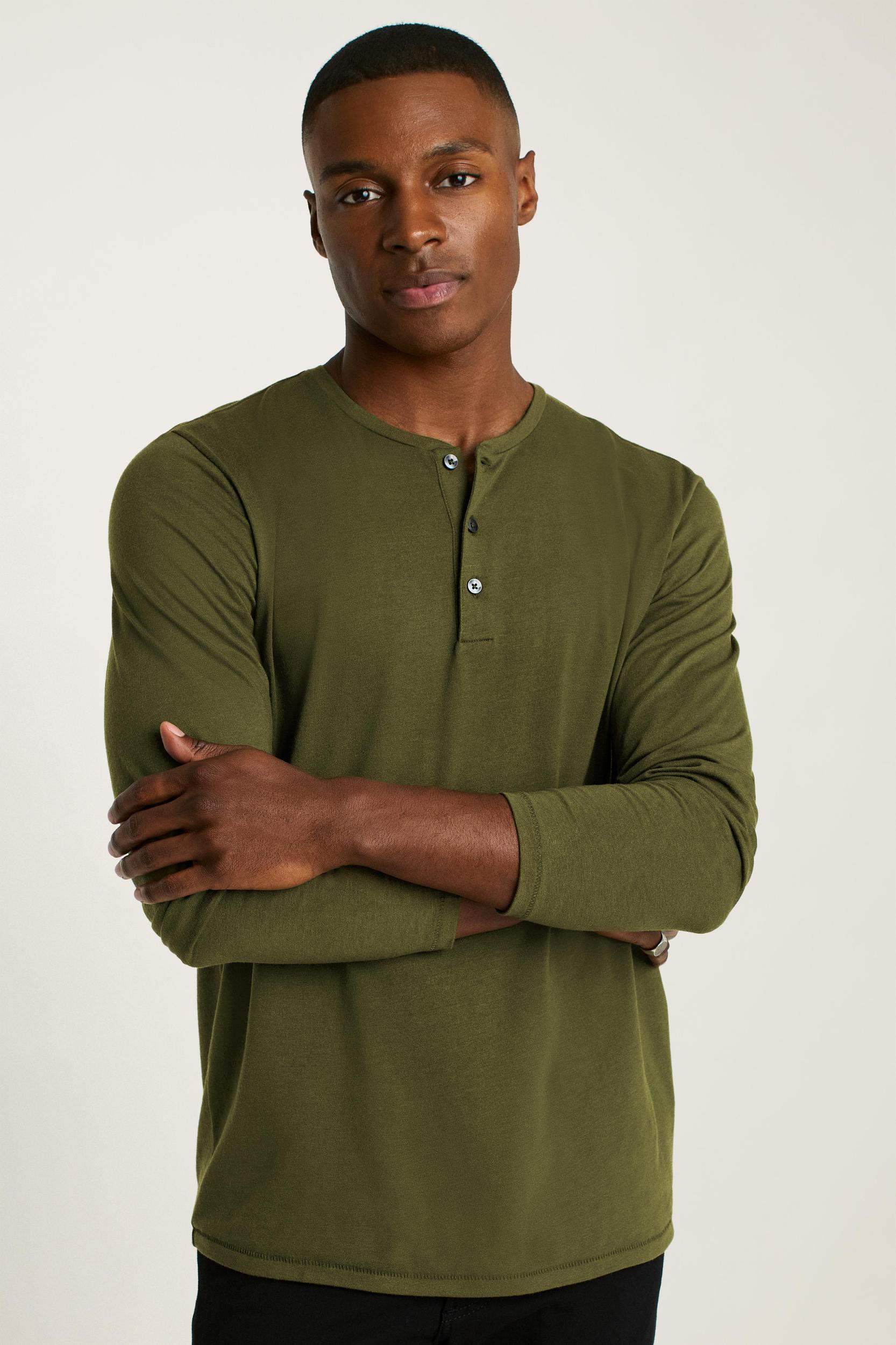 Pima Performance Long Sleeve Henley Product Image
