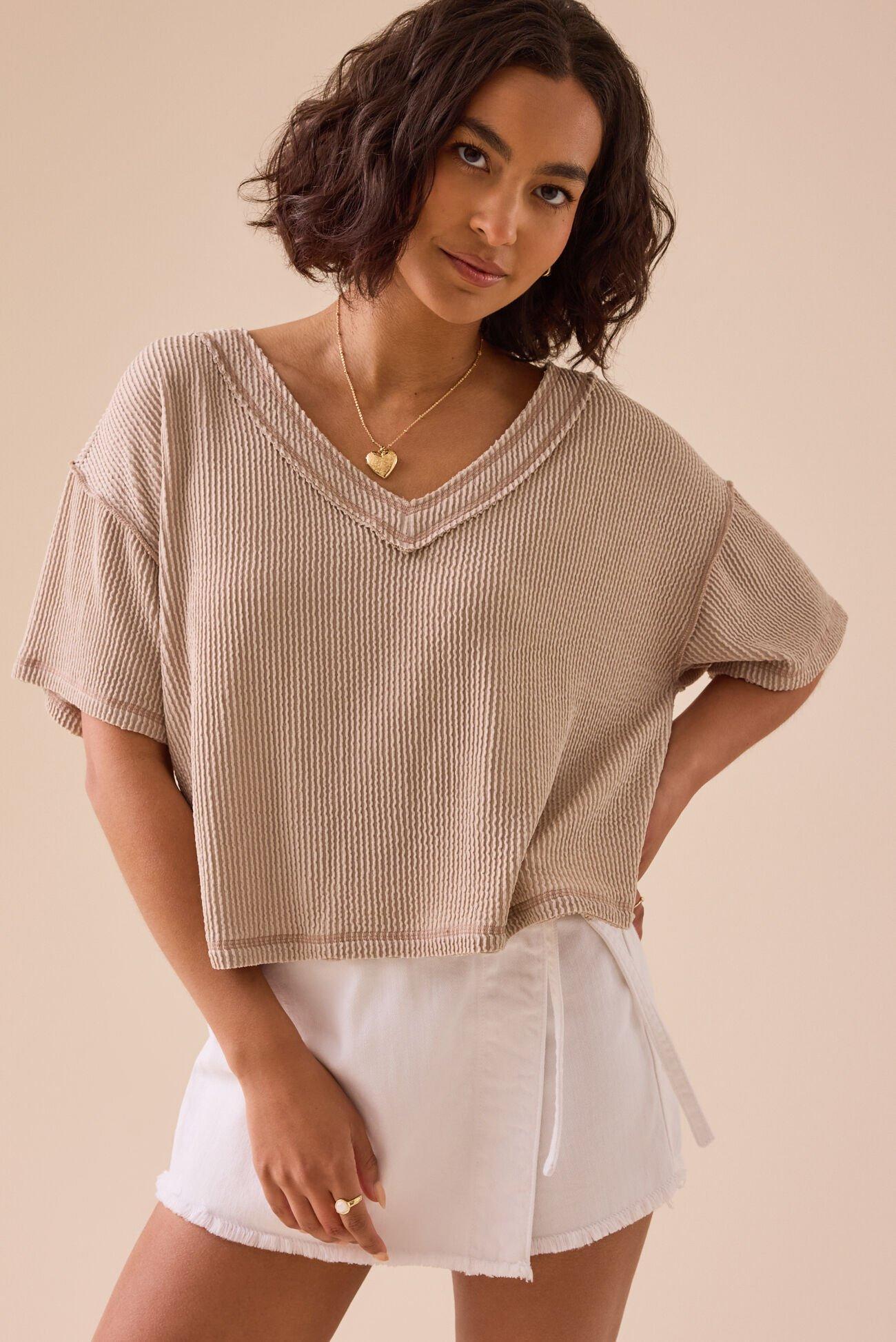 Ada Ribbed Boxy Tee Product Image