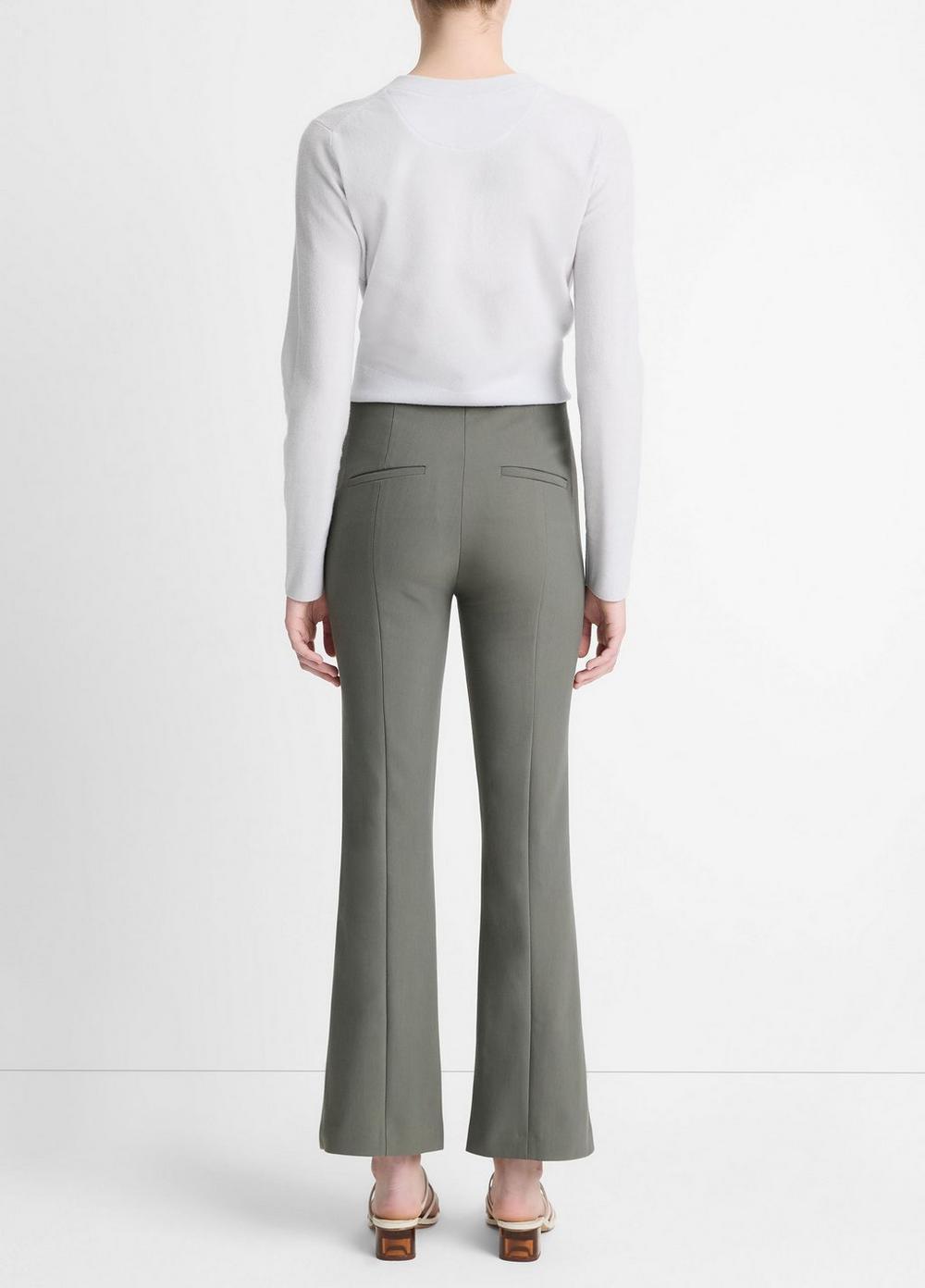 Womens Mid-Rise Pintuck Crop Flare Pant, Pebble, Size L Vince Product Image
