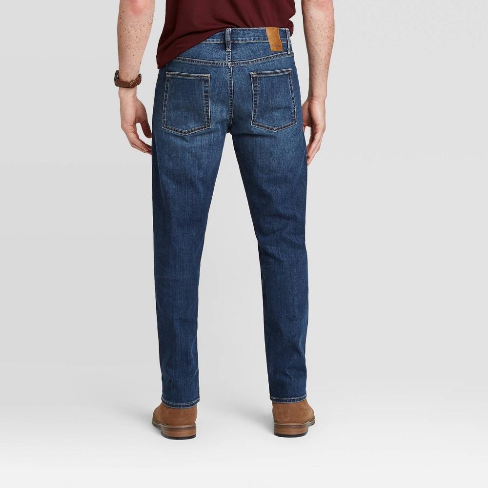 Men's Athletic Fit Jeans - Goodfellow & Co™ Dark Wash 34x30: Midweight Denim, Relaxed Leg, Mid Rise, Machine Washable Product Image