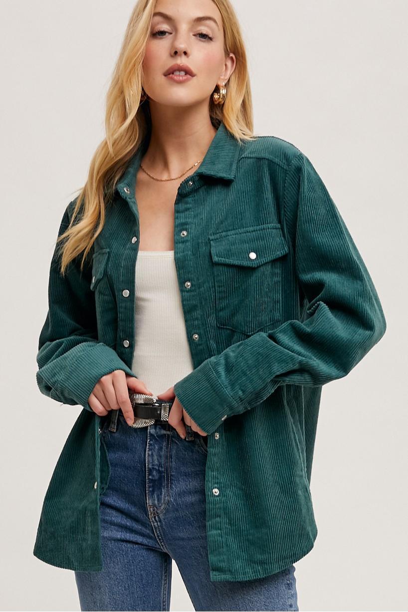 Corduroy Button Up Shacket Product Image