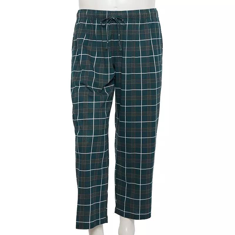 Big & Tall Sonoma Goods For Life® Essential Knit Pajama Pants, Men's, Size: 3XL Tall, Plaid White Check Product Image