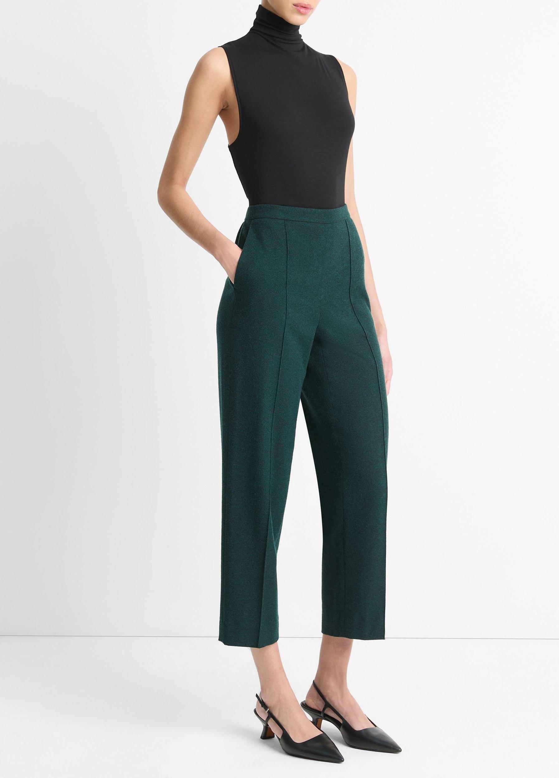 Womens Italian Flannel Mid-Rise Easy Pull-On Pant, Black, Size L Vince Product Image