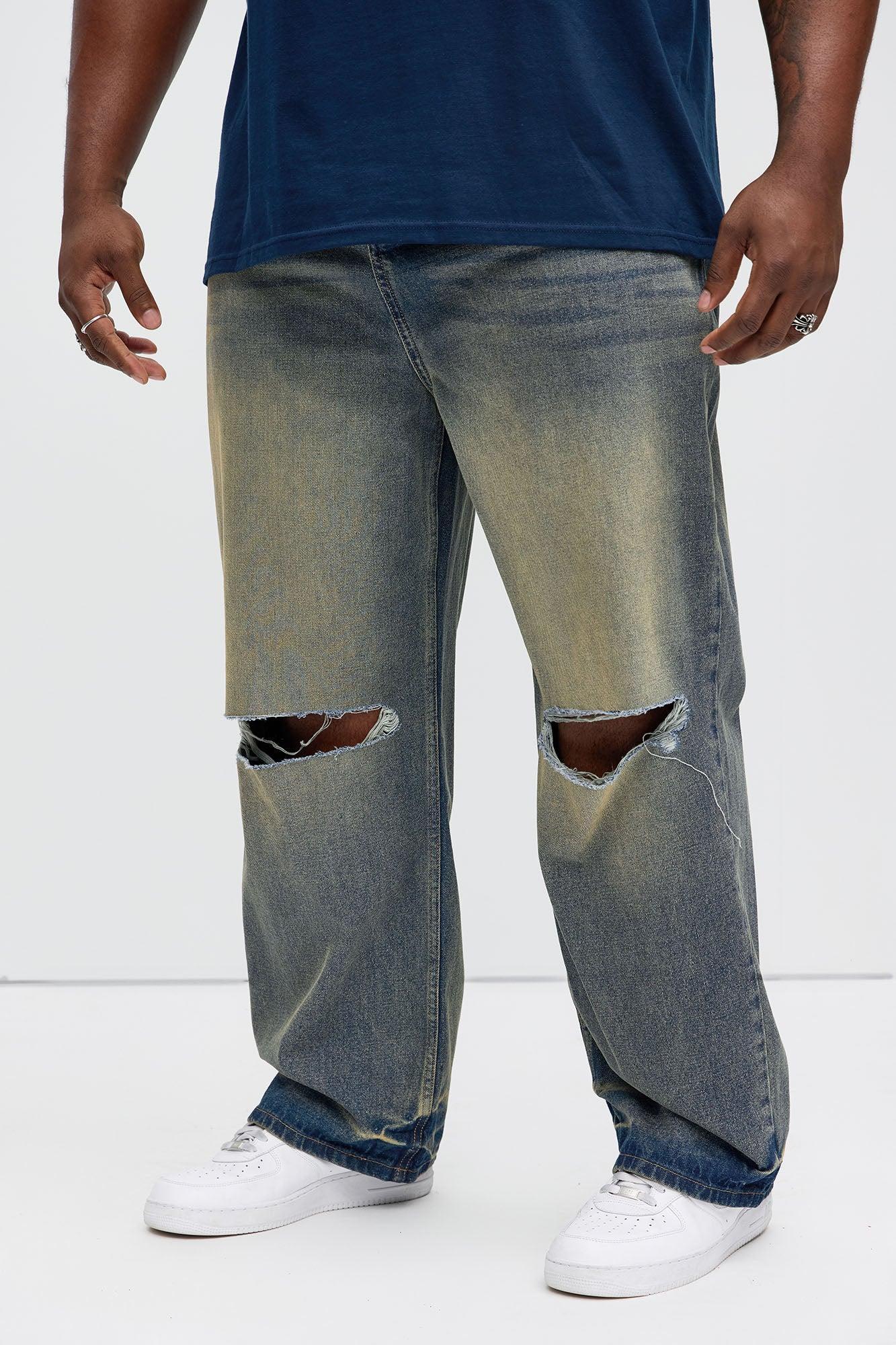 James Distressed Vintage Baggy Jeans - Vintage Blue Wash Product Image
