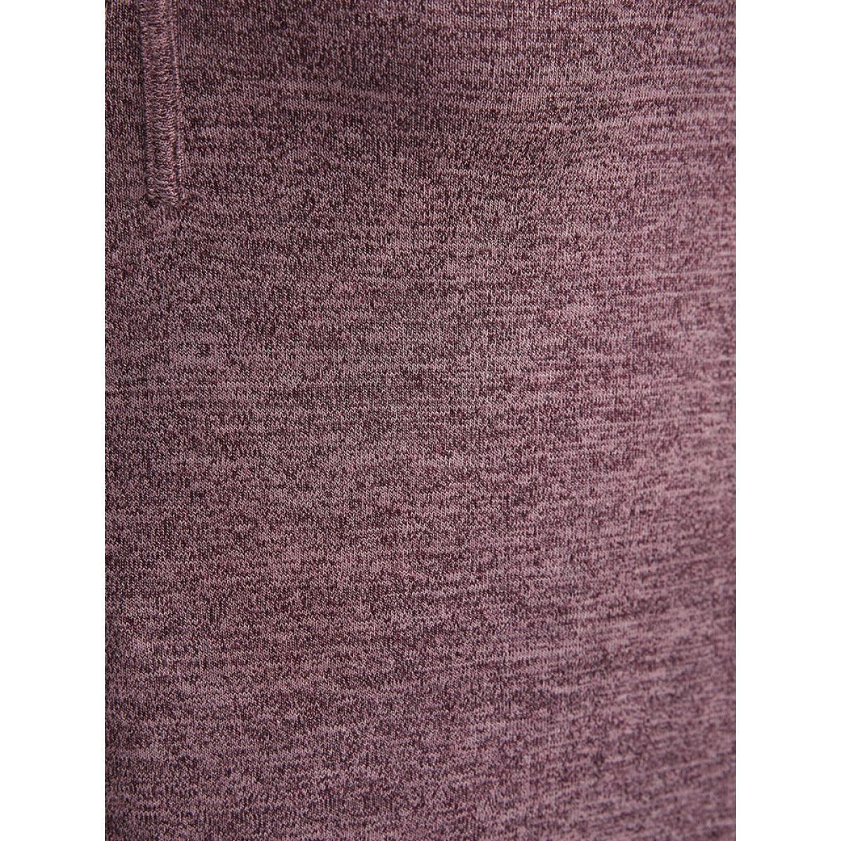 Plus Size Solid Lace Trim V Neck Long Tee Burgundy Women Elegant Lace Plain V-neck Dailywear T-shirts BloomChic 30/6X Product Image