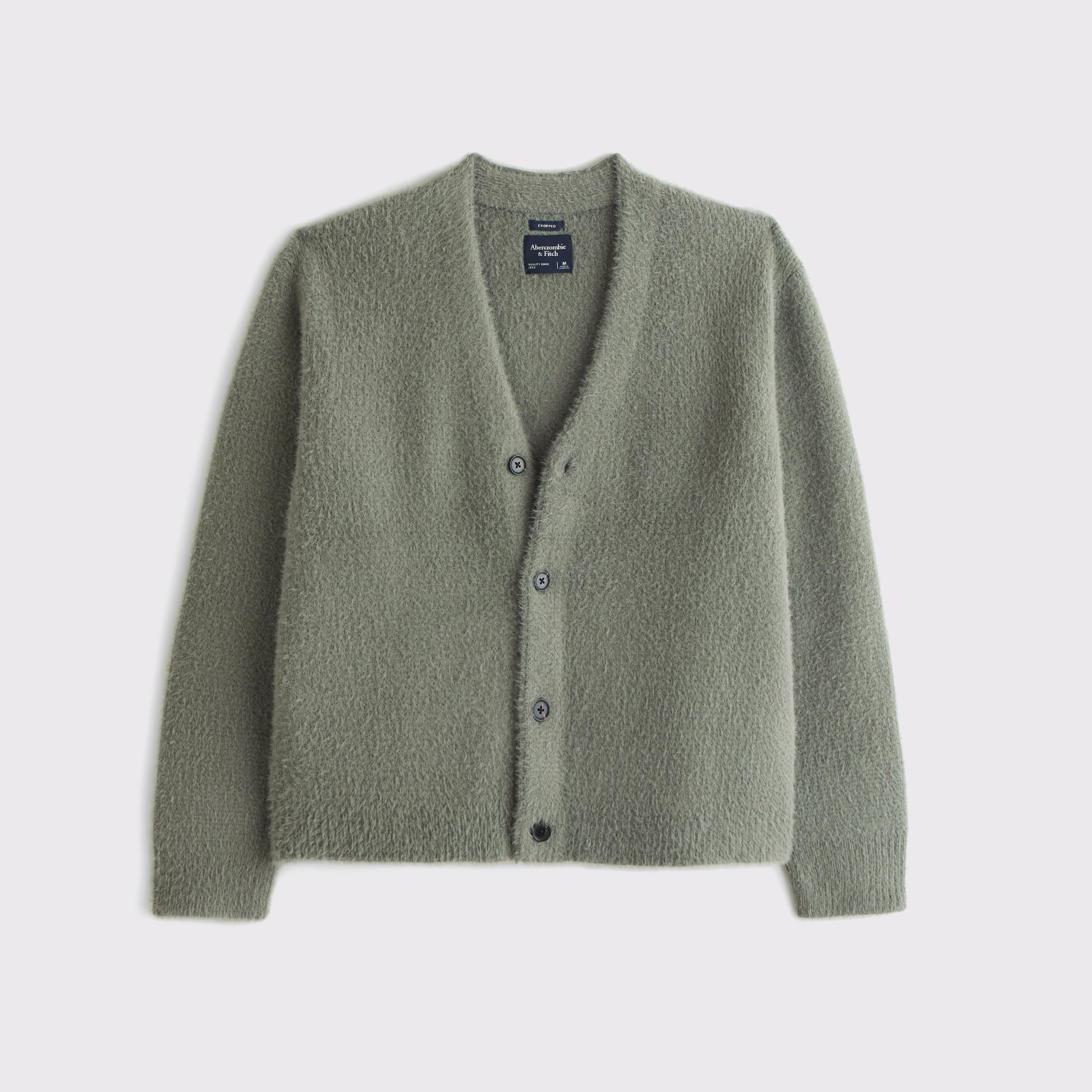 Fuzzy Cropped Cardigan Product Image