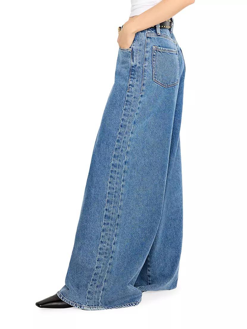Paneled Wide-Leg Jeans Product Image