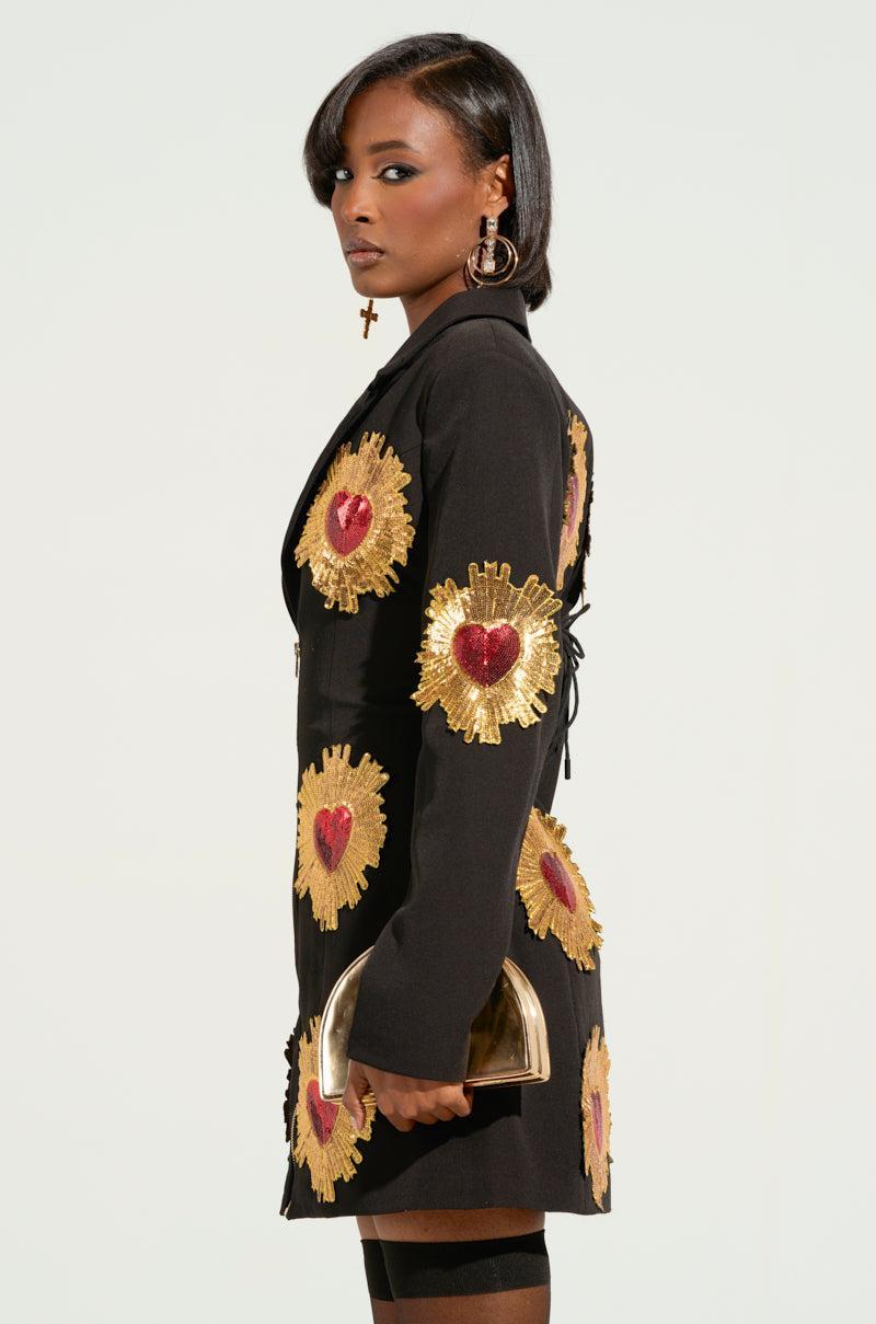 GLISTENIN IN GOLD BLAZER DRESS Product Image
