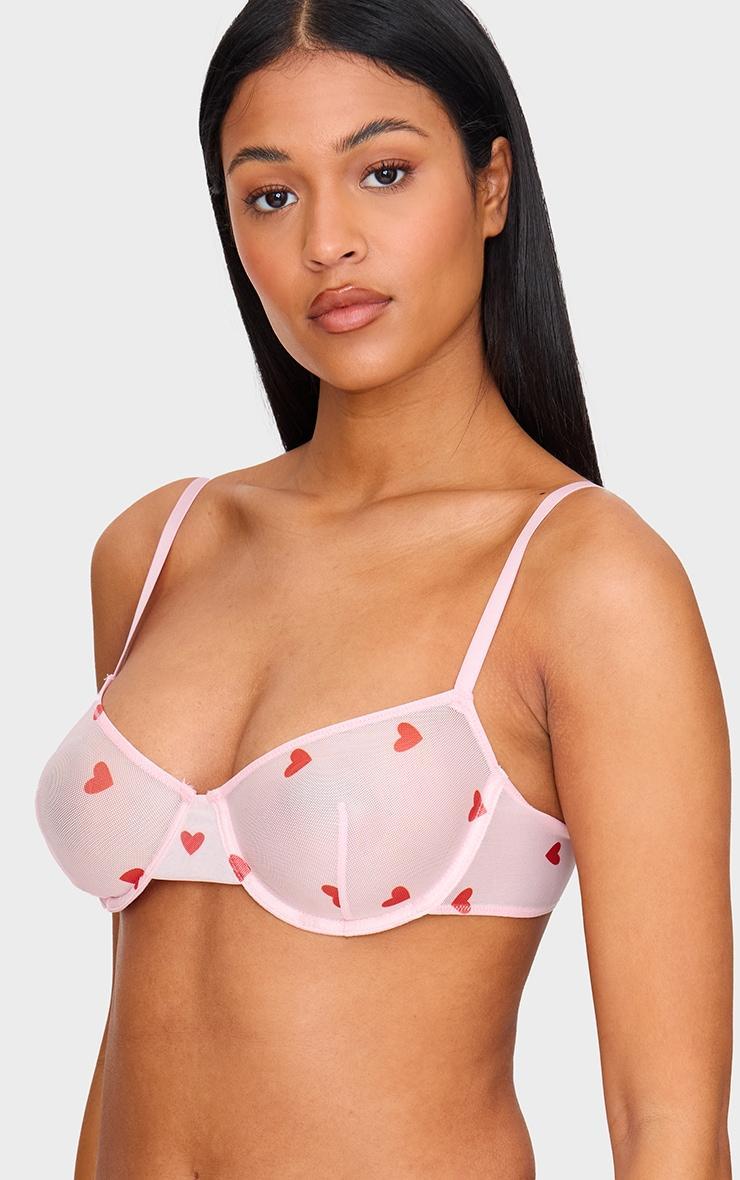 Pink Mesh Heart Thong Product Image