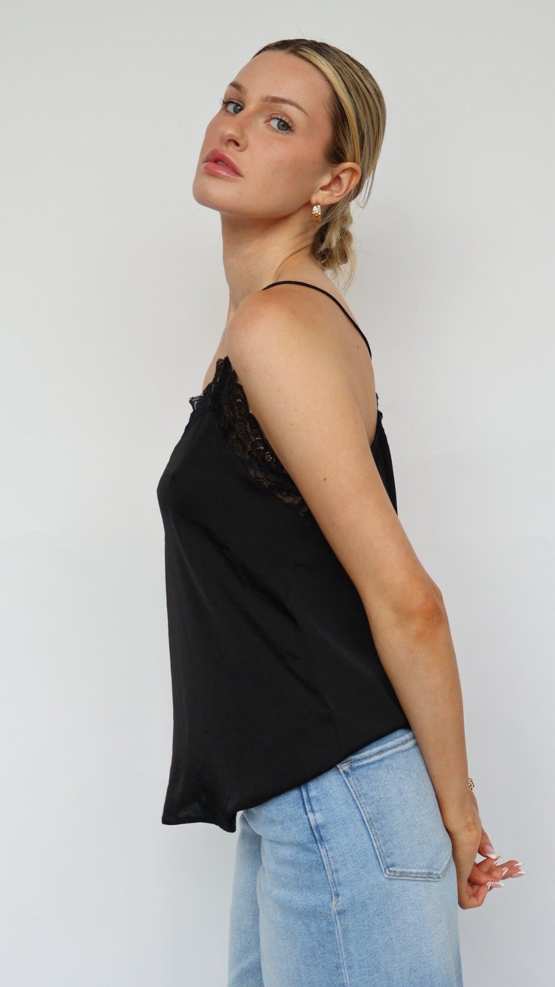 Lace Trim V Neck Cami Product Image
