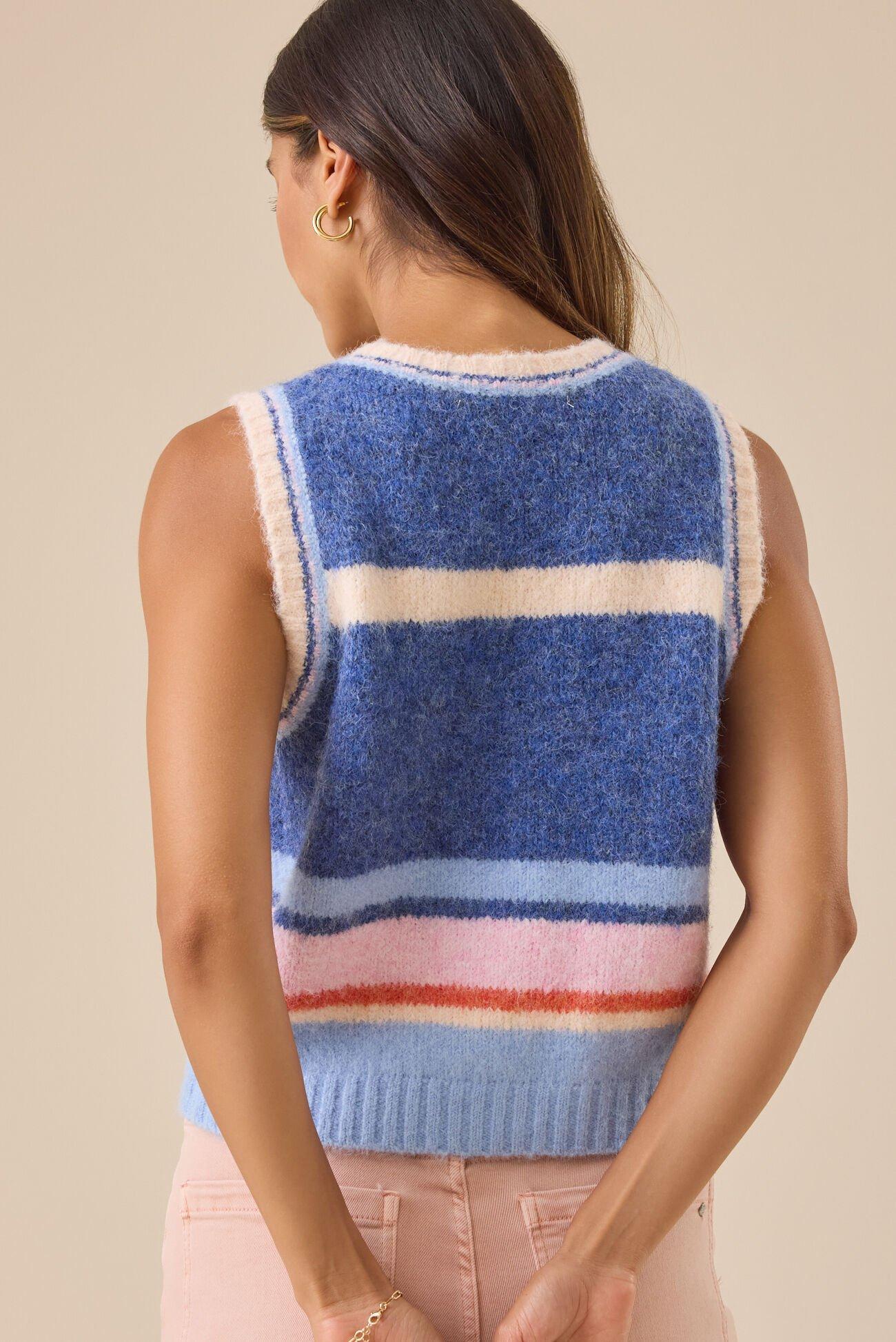 Sutton Striped Sweater Vest Product Image
