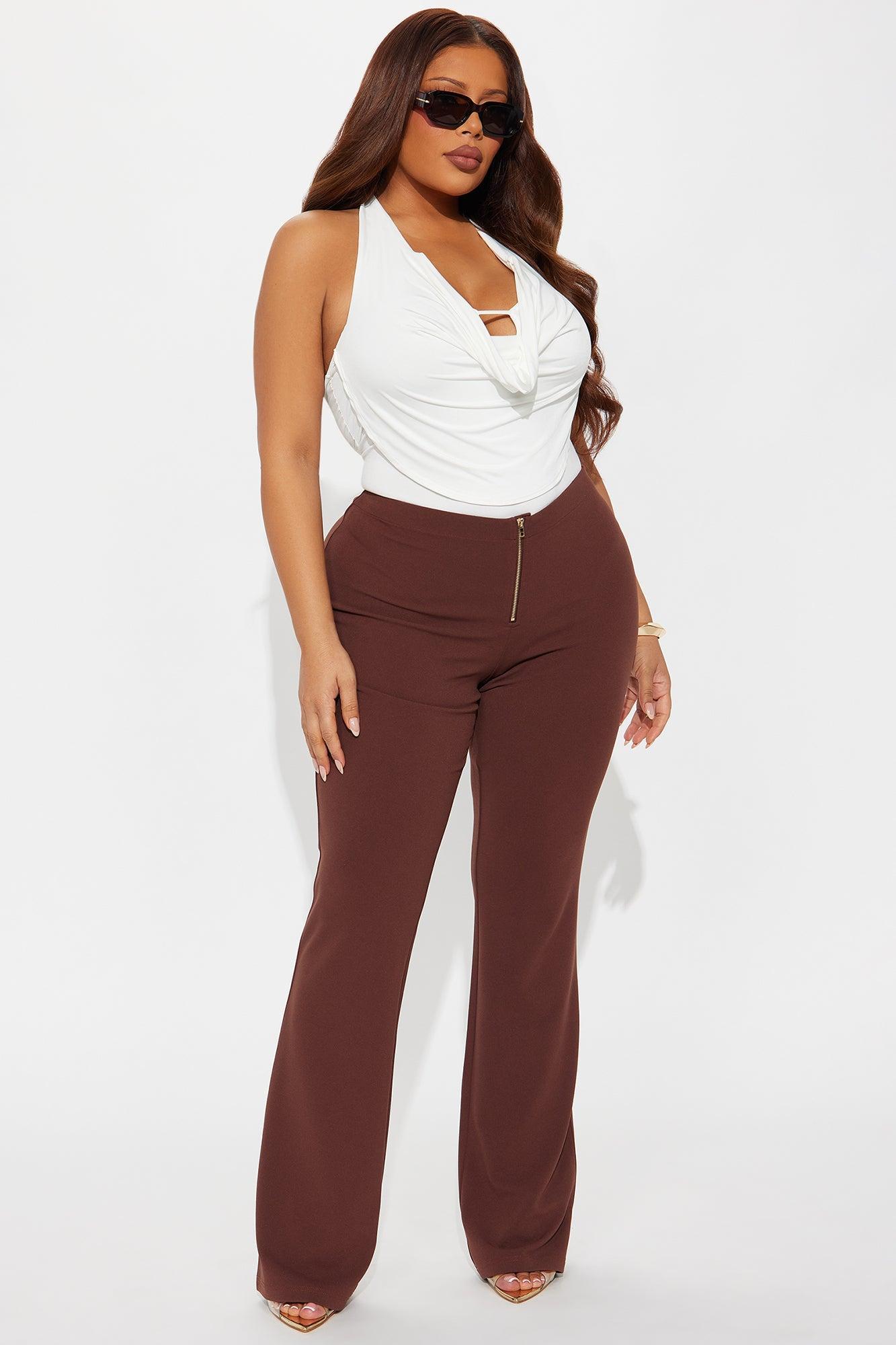 The Absolute Sweetest Low Rise Flare Pant - Brown Product Image