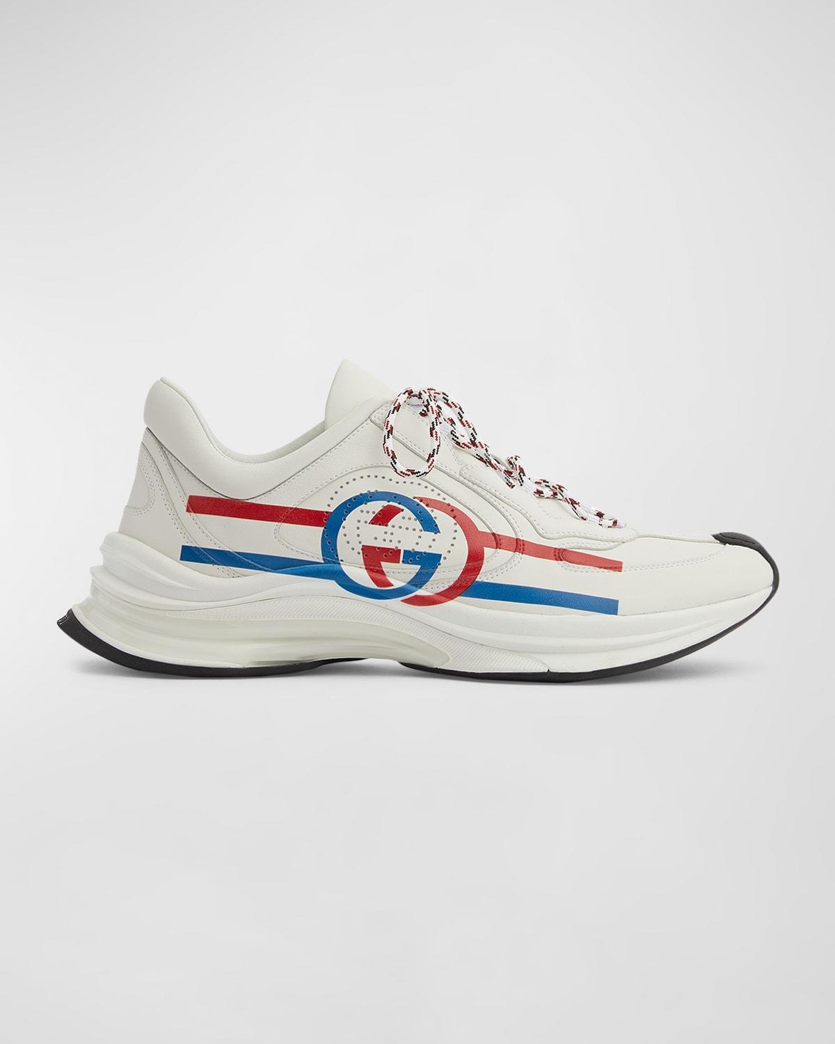 Mens Gucci Run Leather Fashion Sneakers Product Image