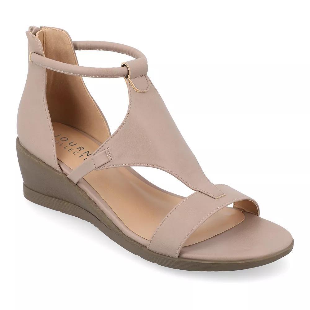 Journee Trayle Women's Wedge Sandals, Size: 7, Brown Product Image