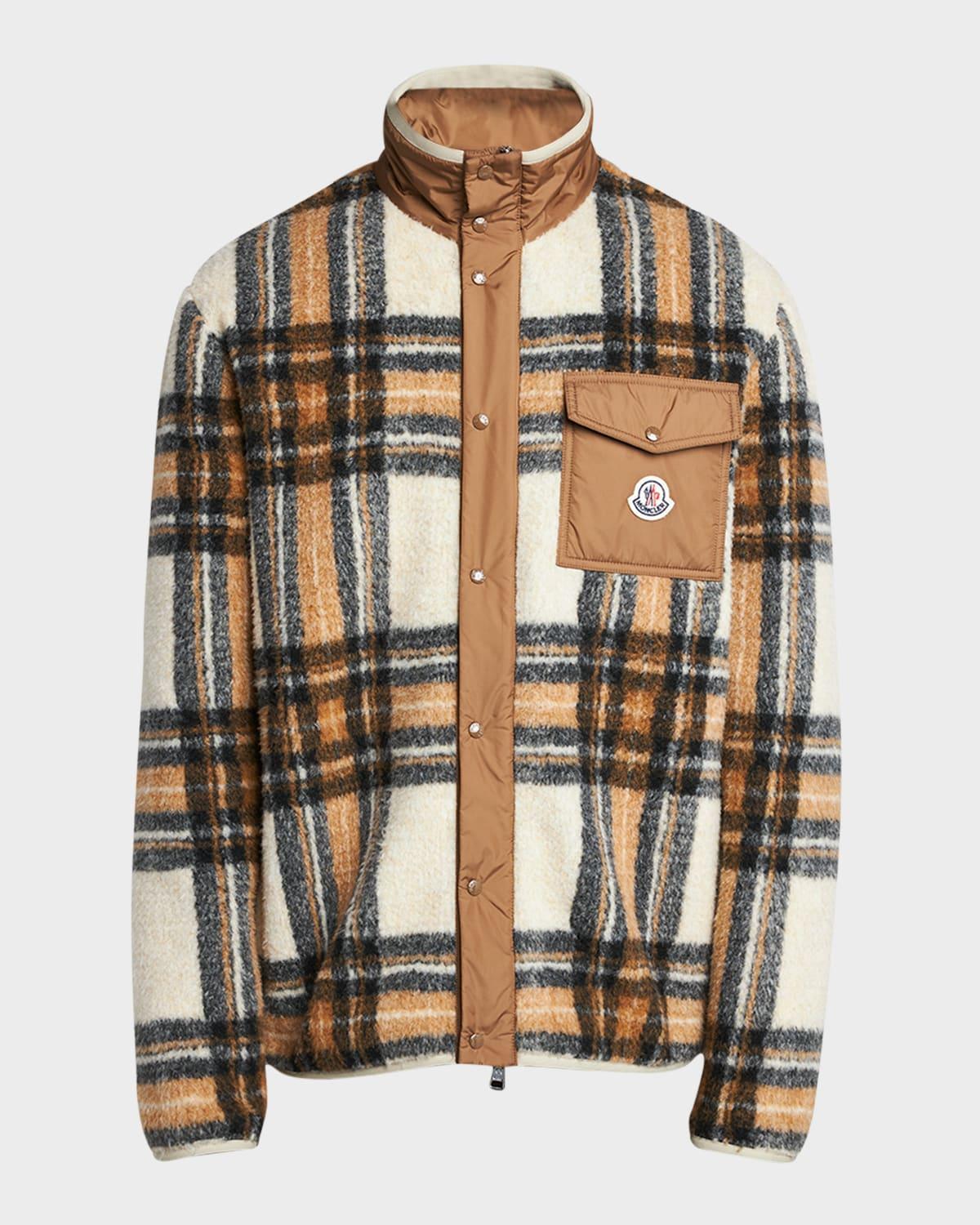 Mens Plaid Fleece Jacket Product Image