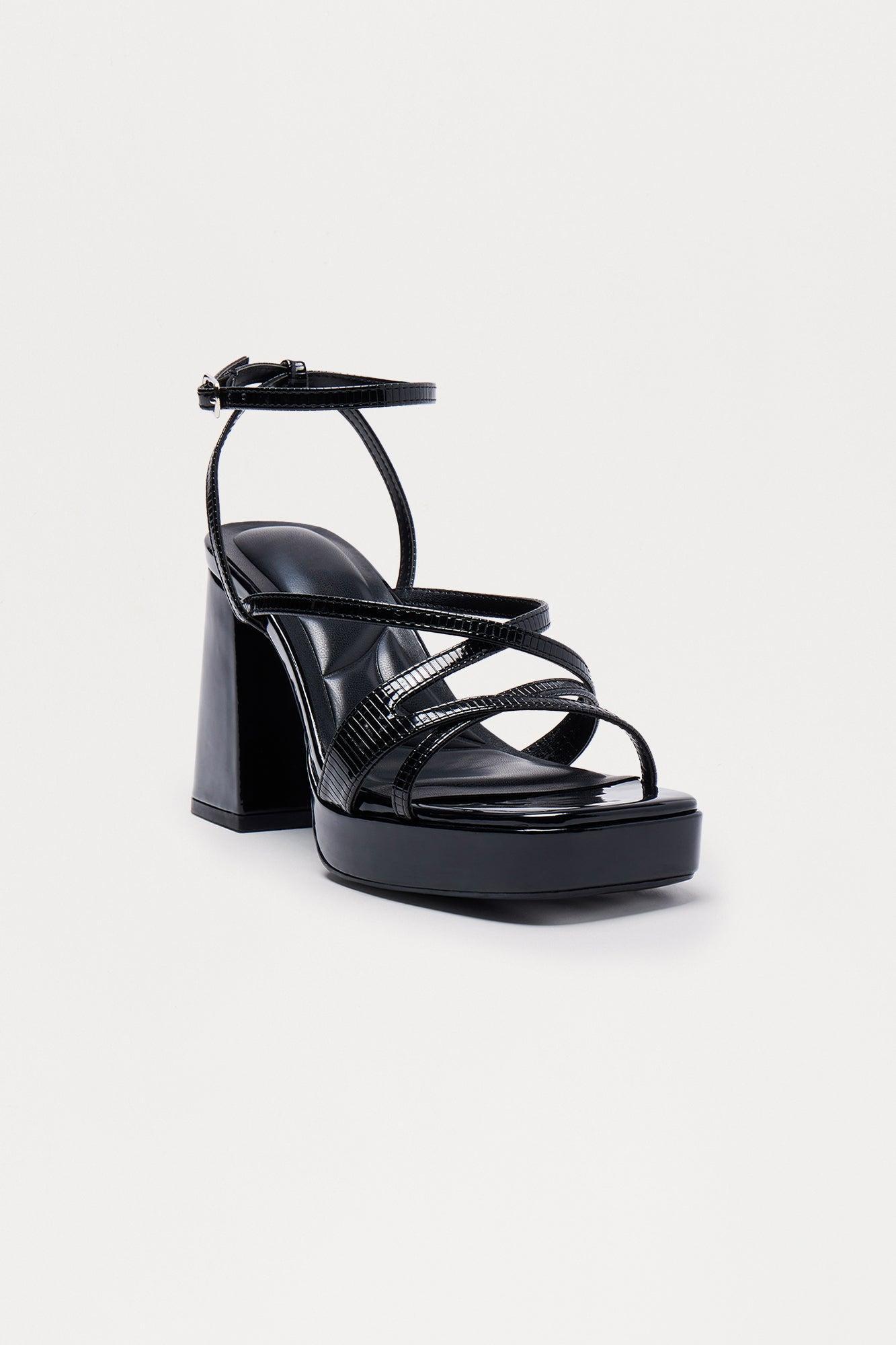 Jemmy Ankle Strap Heels - Black Product Image