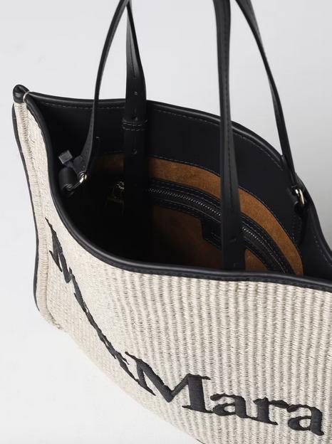 Max Mara Easybag Black Trim Raffia Shopper Product Image