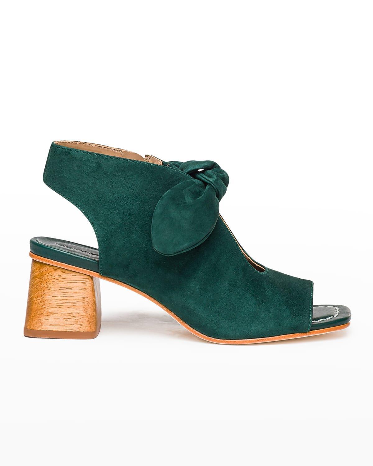 Lizzie Suede Knot Zip Sandals Product Image