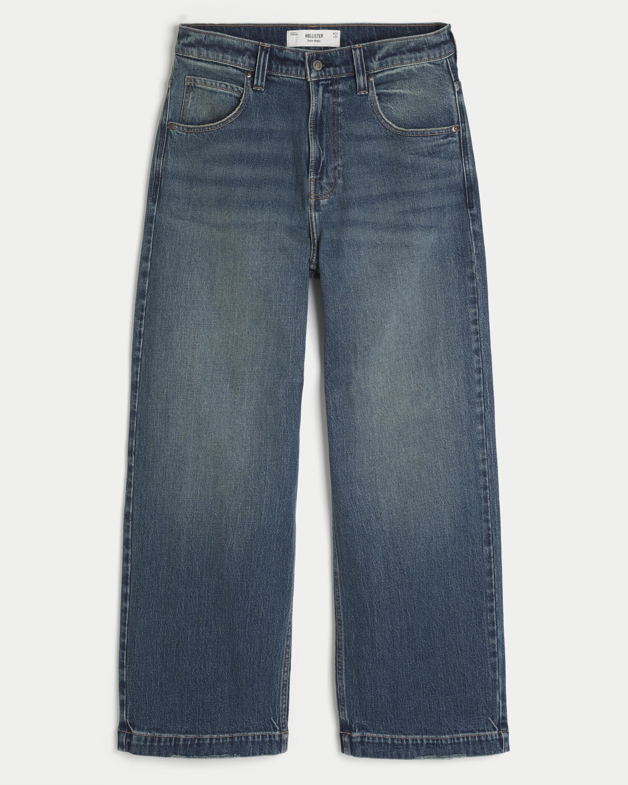 Dark Wash Dice Graphic Super Baggy Jeans Product Image