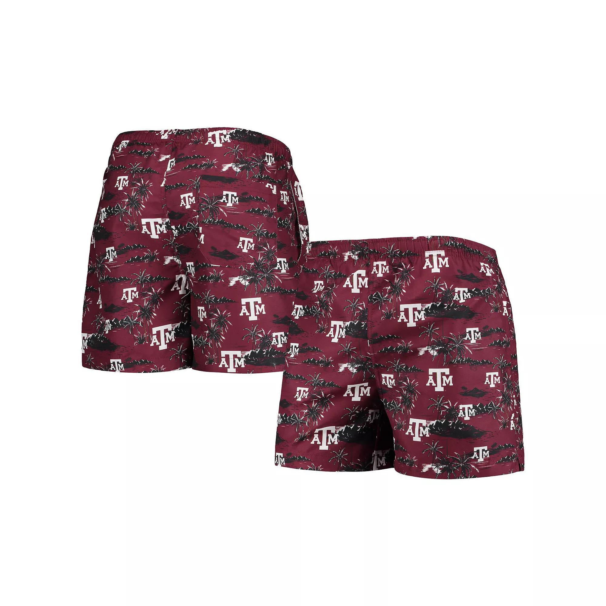 Men's FOCO Maroon Texas A&M Aggies Island Palm Swim Trunks, Size: XL, Red Product Image
