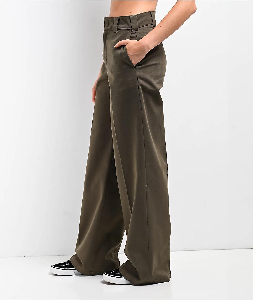 Dickies Wide Leg Military Green Work Pants Product Image