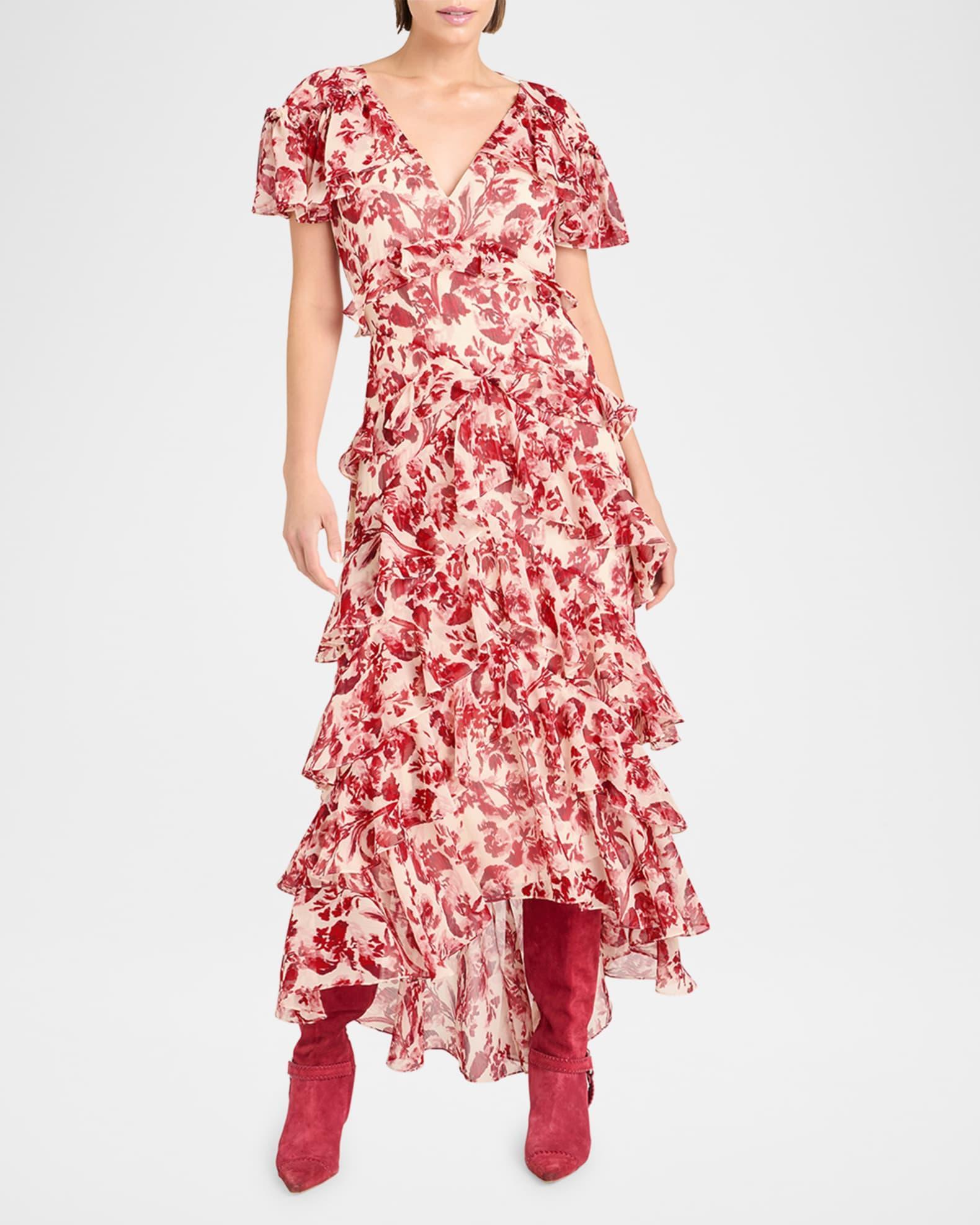 Tatum Floral Ruffled Maxi Dress  Product Image
