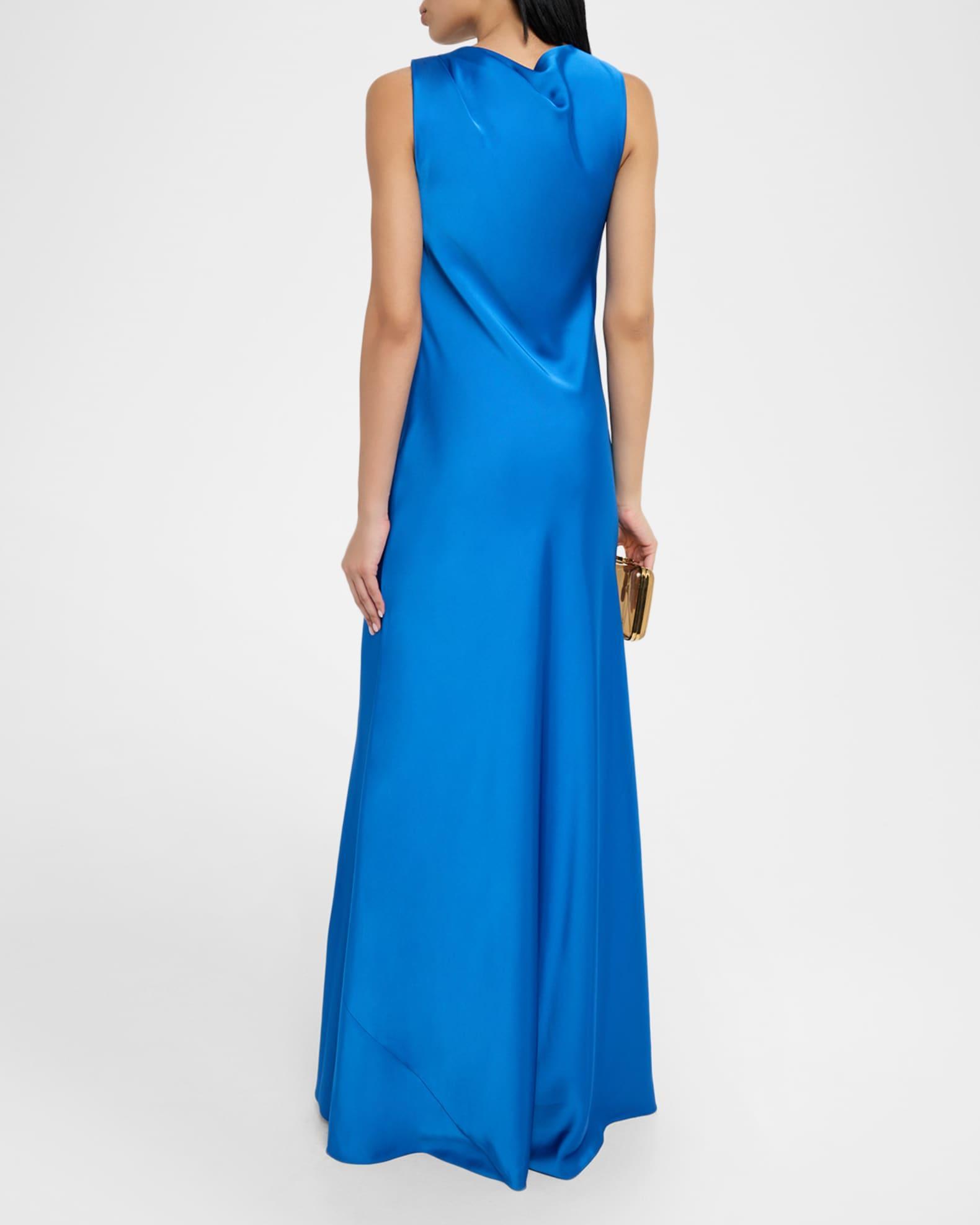Francine Twist-Front Satin Column Gown Product Image