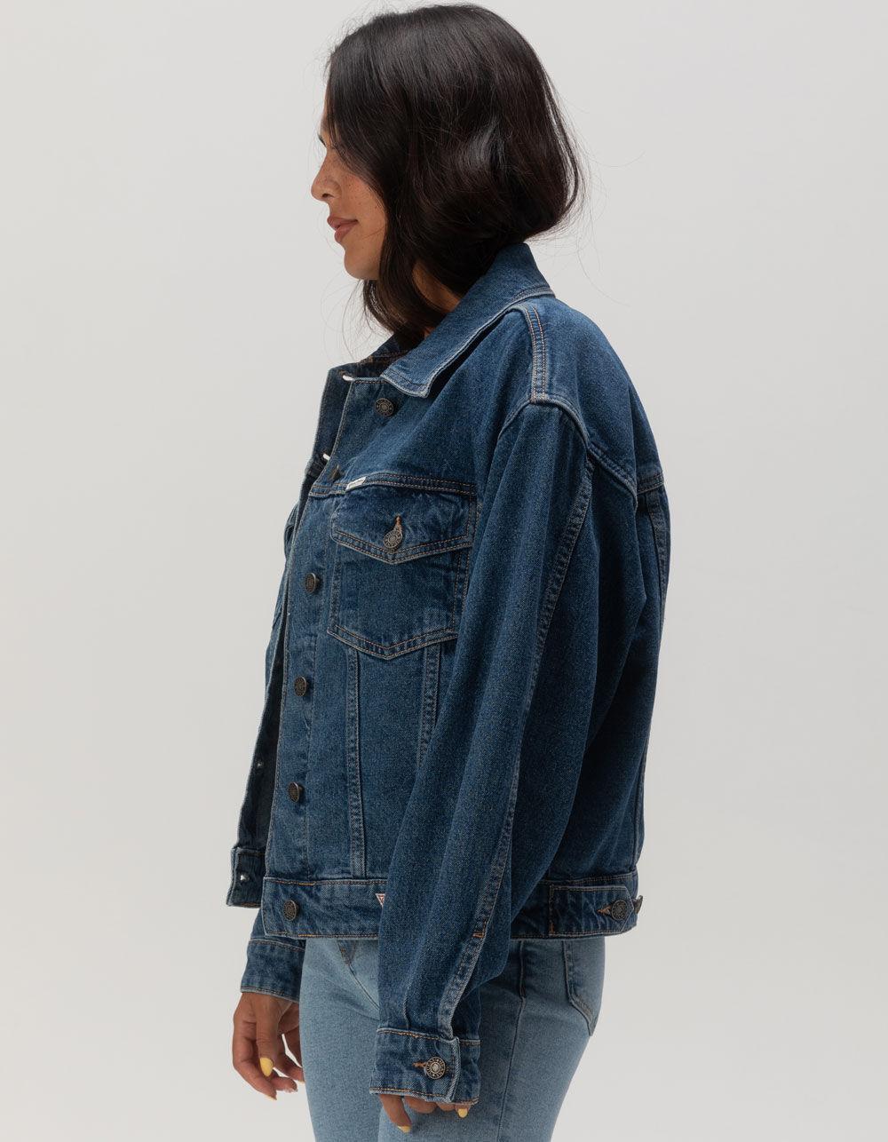 GUESS JEANS Womens Oversize Denim Jacket - MEDIUM WASH Product Image