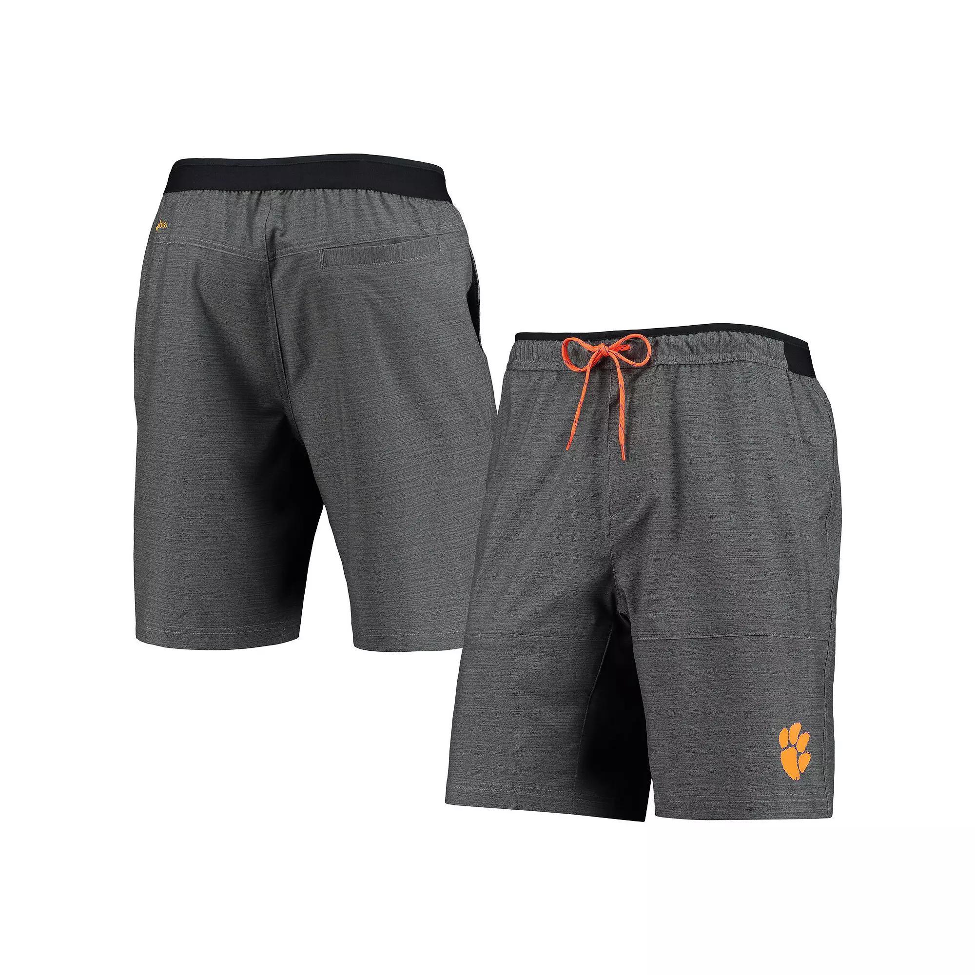 Men's Columbia Heathered Gray Clemson Tigers Twisted Creek Omni-Shield Shorts, Size: Small, Grey Product Image