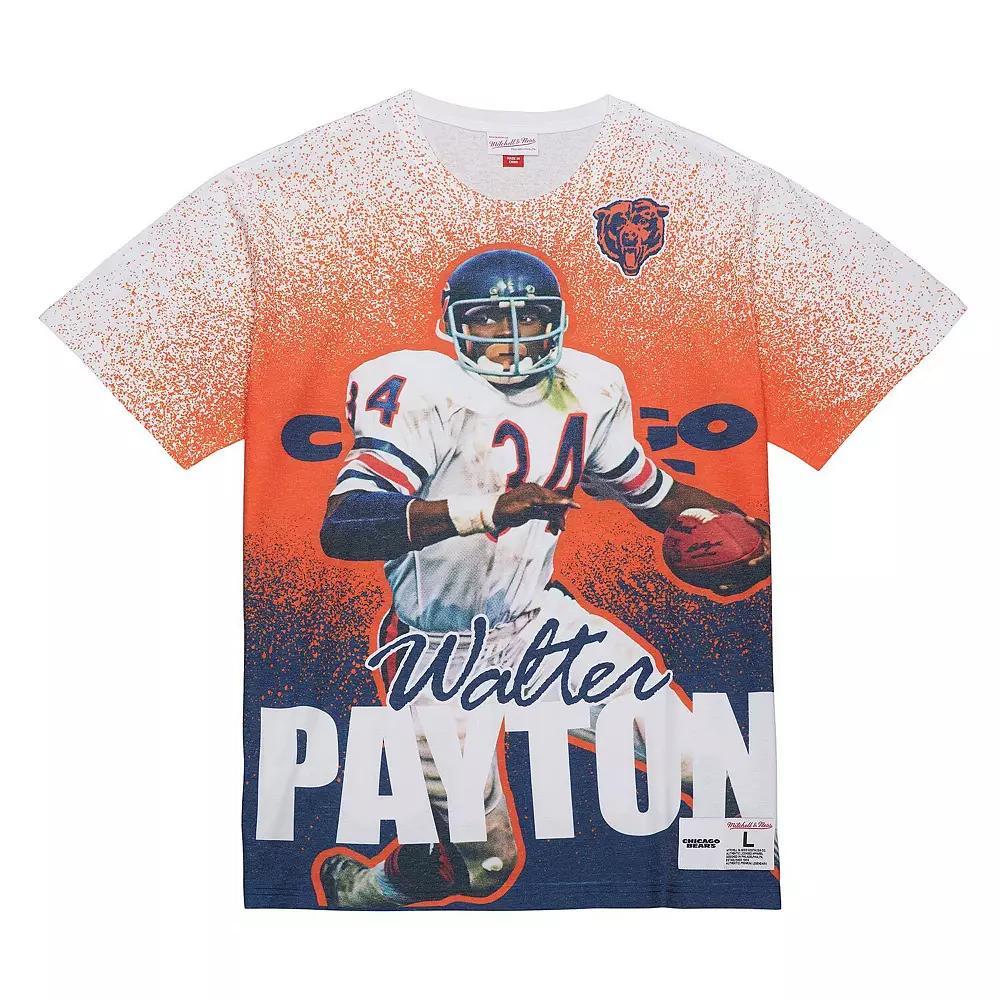Men's Mitchell & Ness Walter Payton Gray Chicago Bears Burst Retired Player T-Shirt, Size: Large, Grey Product Image