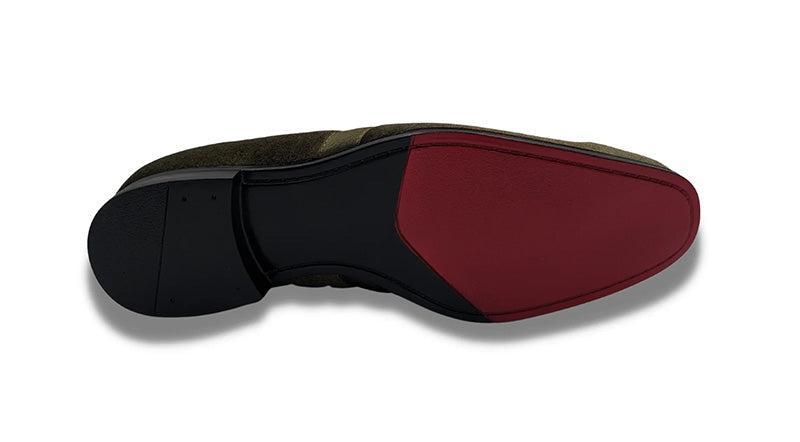 Olive Solid Velvet Loafer Product Image