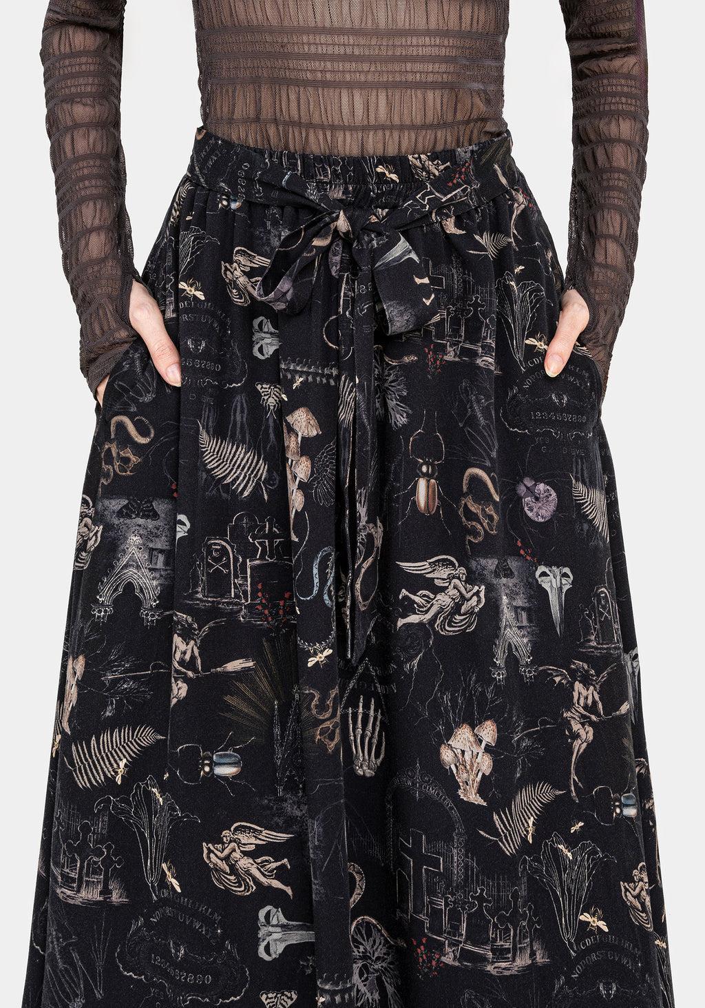 Maudeline Victoriana Print Eco-Viscose Midaxi Skirt Product Image