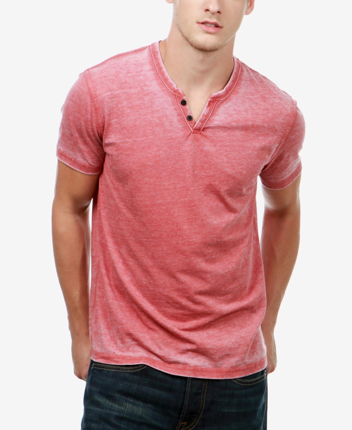 Lucky Brand Short Sleeve Button Notch Neck Venice Burnout T Product Image