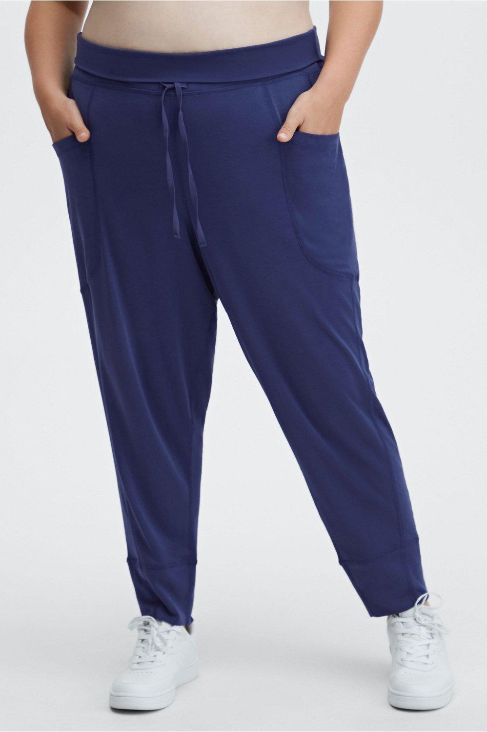 Fabletics Sleek Knit Drawstring Pant Womens blue Size XS Product Image