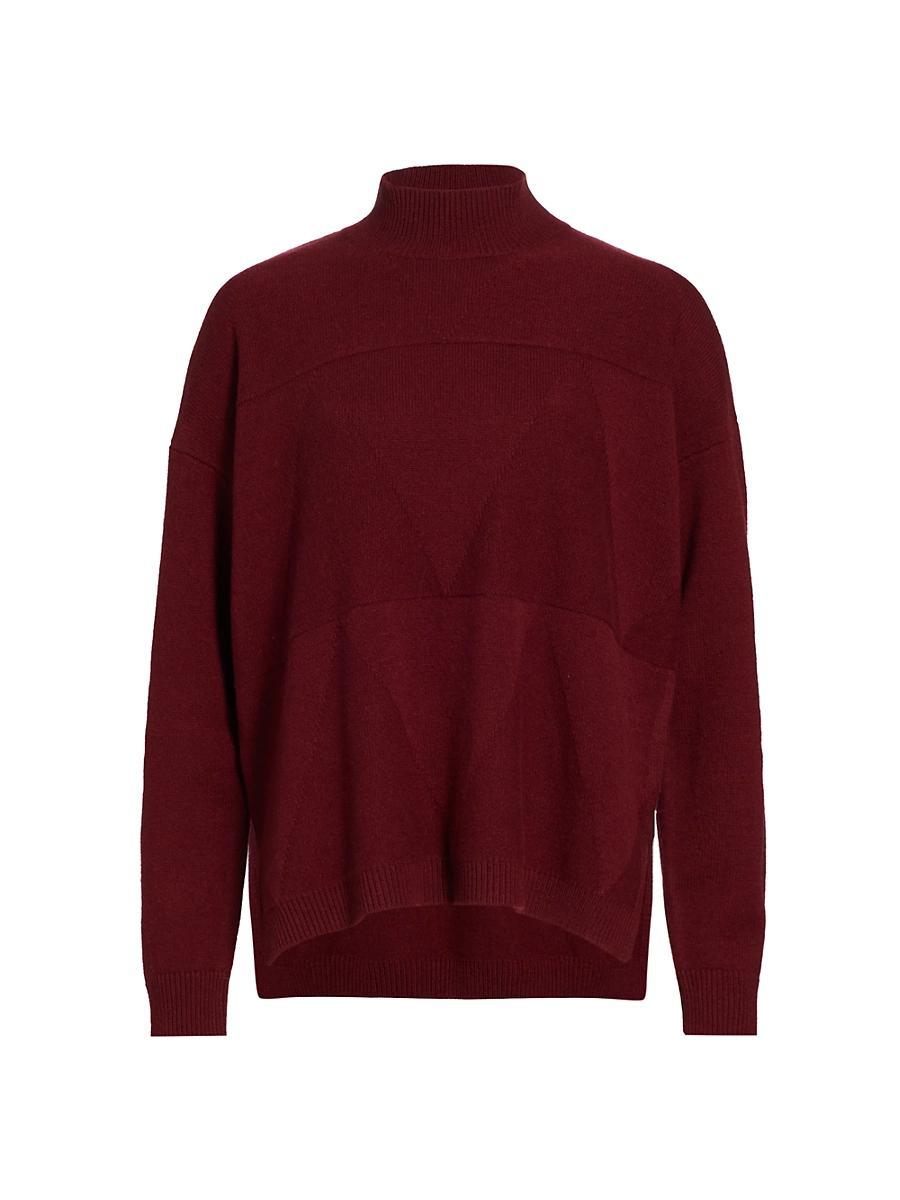 Womens Triangle Stitch Wool-Blend Turtleneck Sweater Product Image
