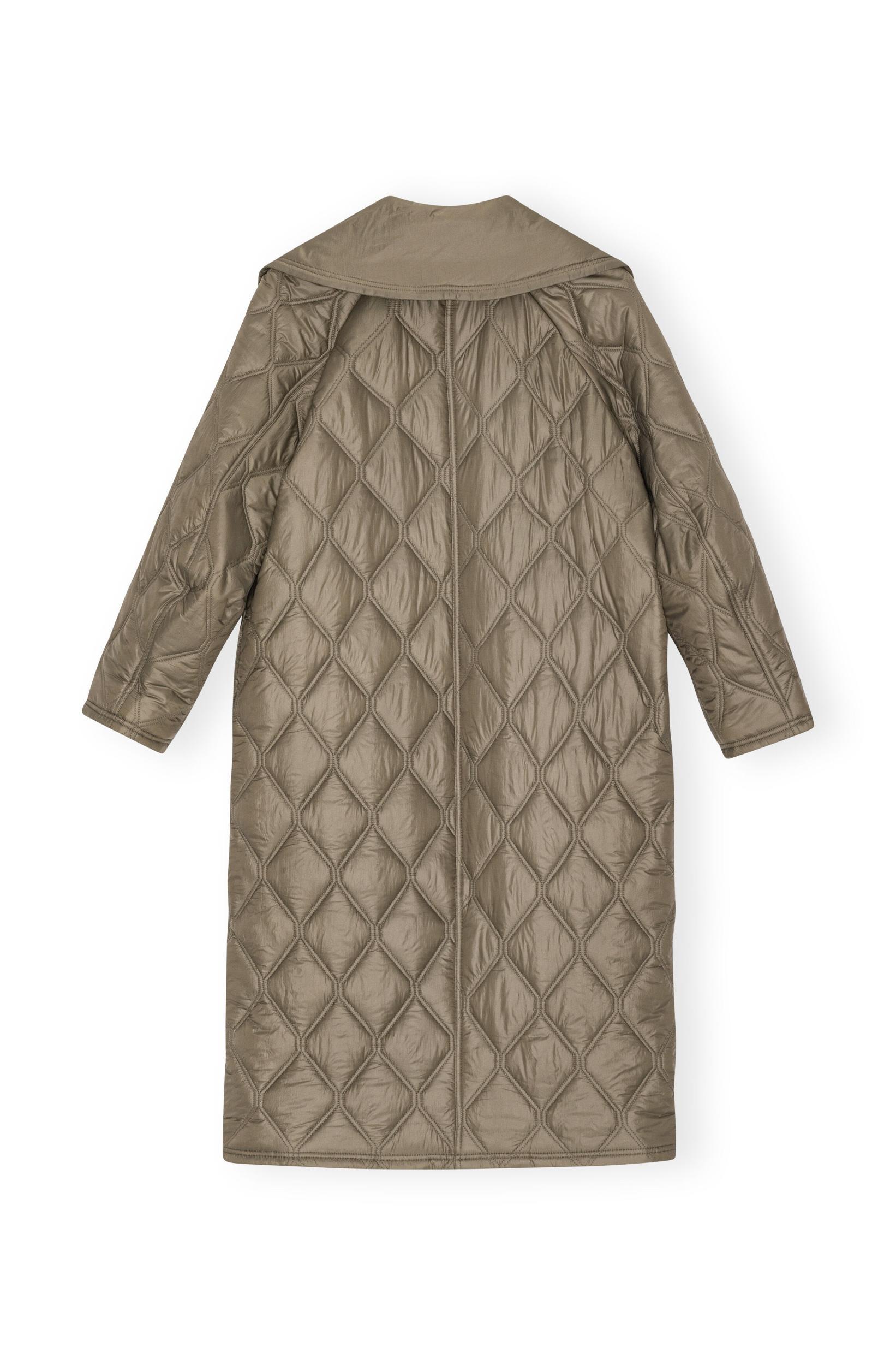 Brown Shiny Quilt Coat Product Image