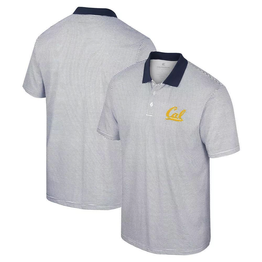 Men's Colosseum White Penn State Nittany Lions Print Stripe Polo, Size: 3XL Product Image