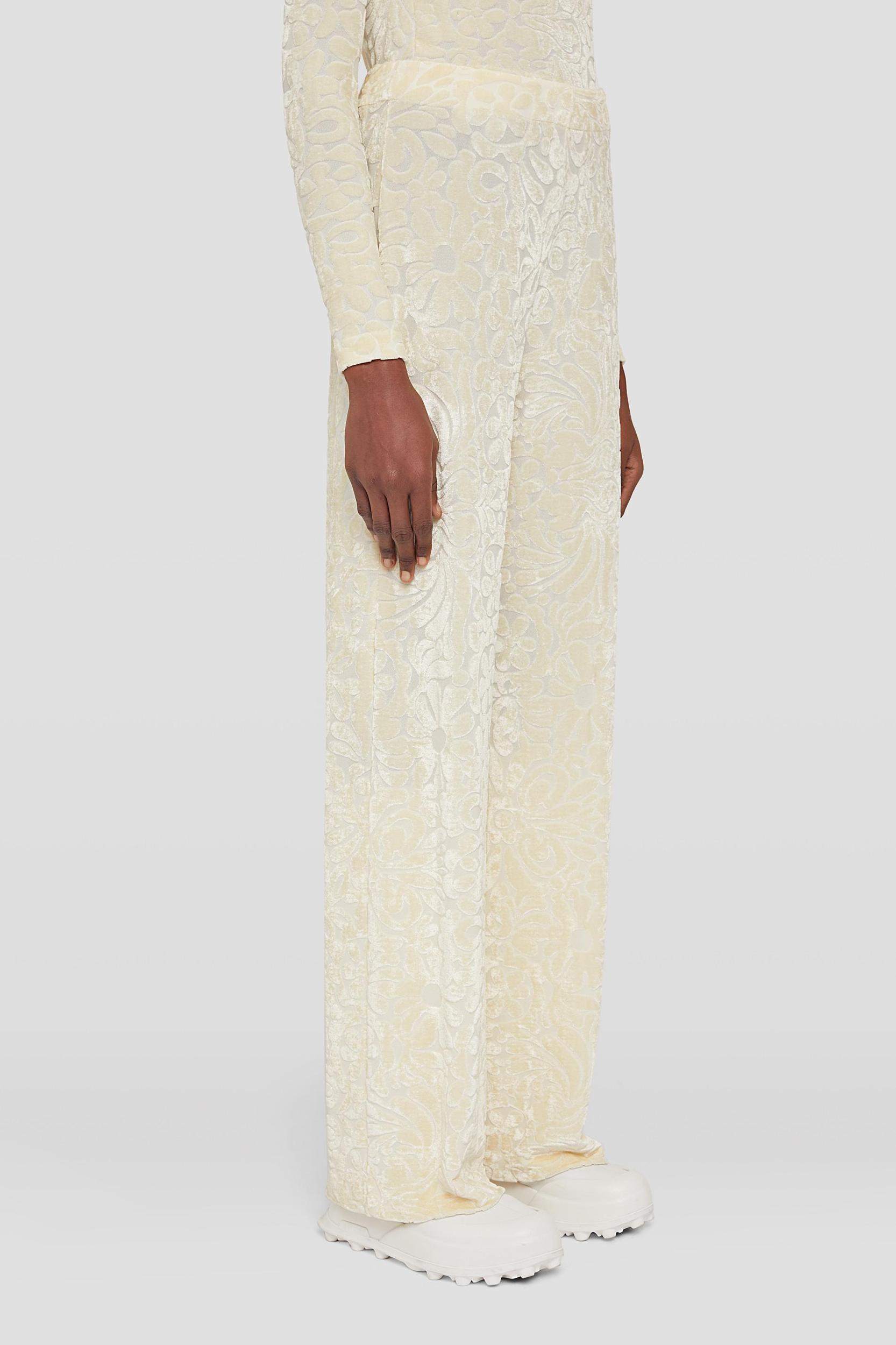 JIL SANDER Embroidered-flower Trousers In White Product Image