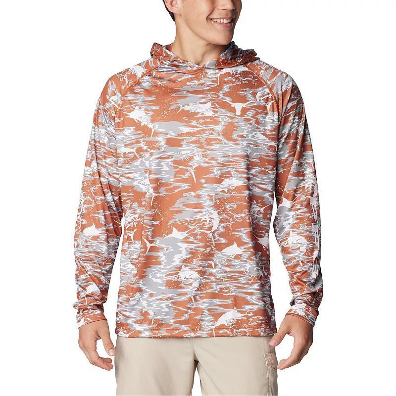 Mens Columbia Burnt Orange Texas Longhorns PFG Terminal Tackle Omni-Shade Rippled Long Sleeve Hooded T-Shirt Product Image
