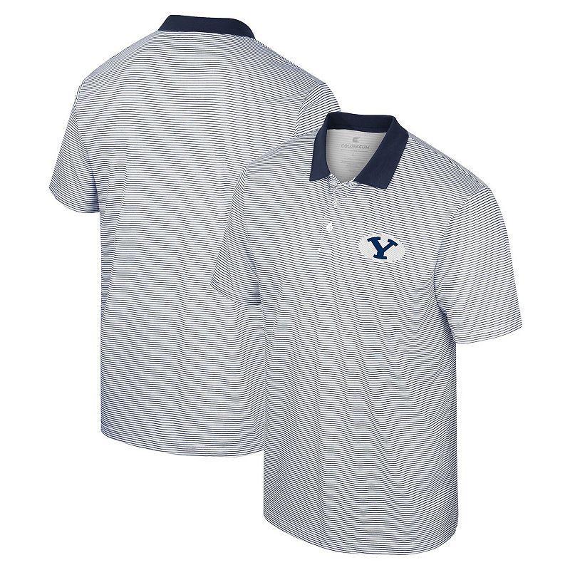 Men's Colosseum White Penn State Nittany Lions Print Stripe Polo, Size: 3XL Product Image