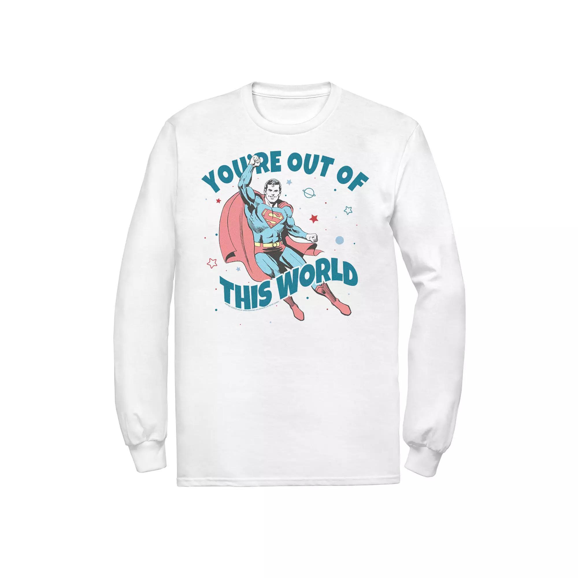Men's DC Comics Superman "You're Out Of This World" Tee, Size: XXL, White Product Image