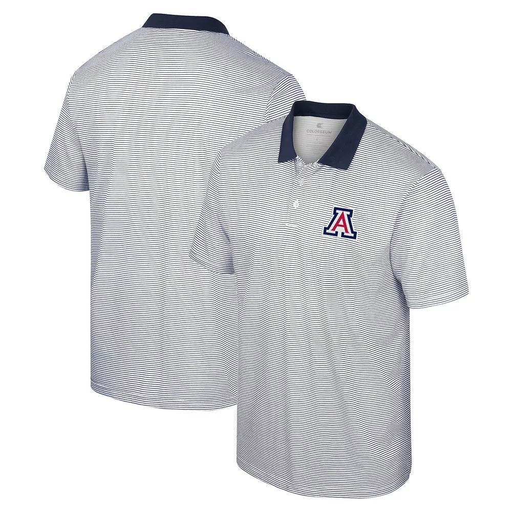 Men's Colosseum White Penn State Nittany Lions Print Stripe Polo, Size: 3XL Product Image