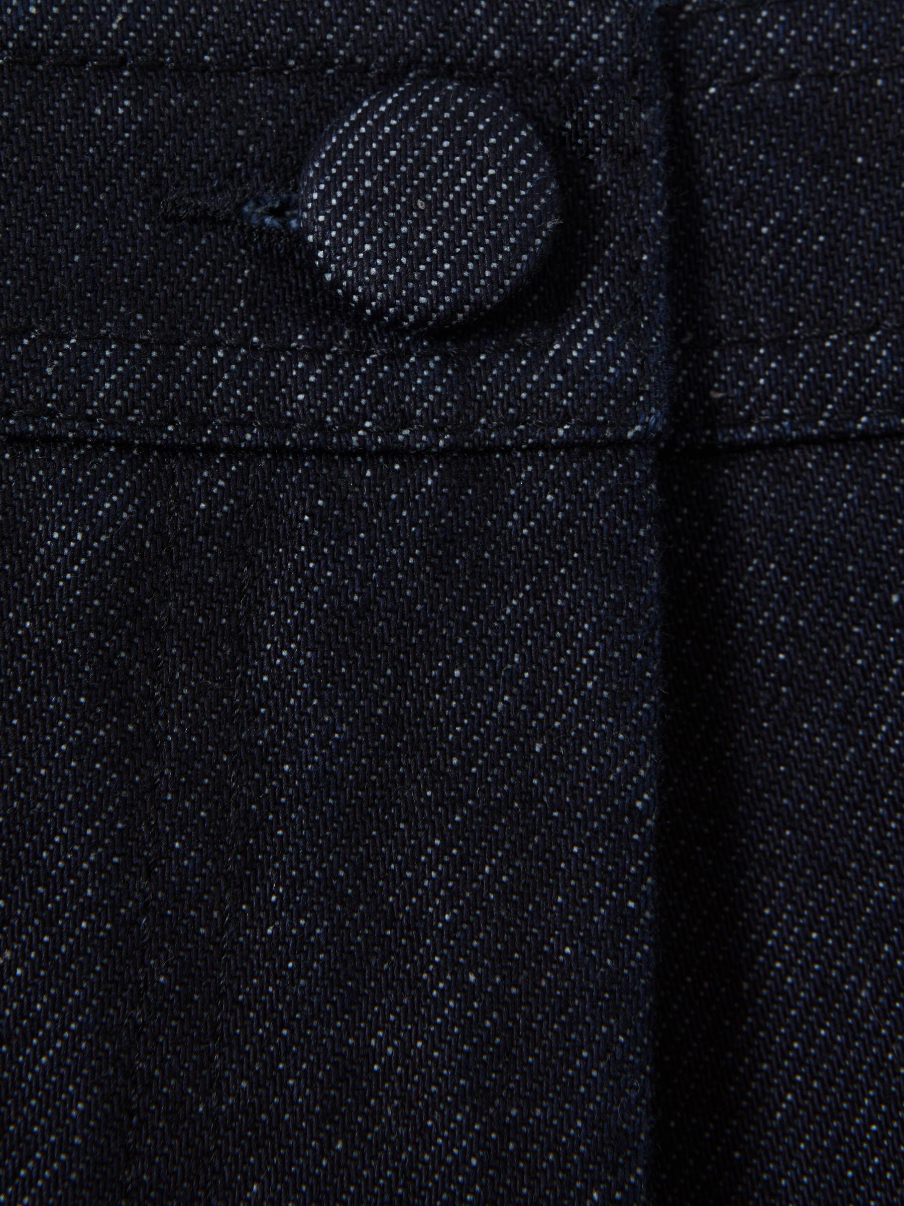 High-Rise Denim Suit Shorts in Dark Blue Product Image