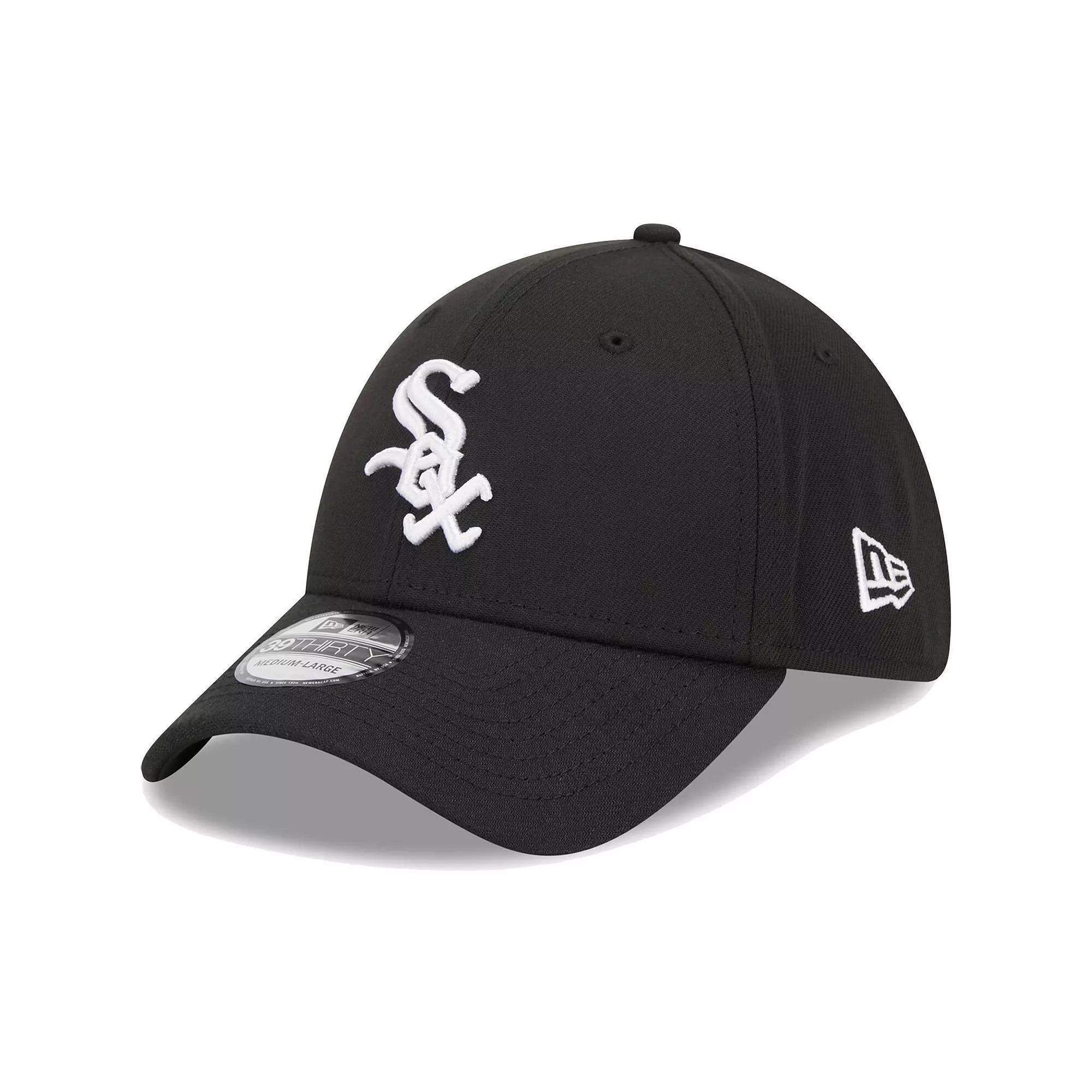 Men's New Era Black Chicago White Sox Logo 39THIRTY Flex Hat, Size: Medium/Large Product Image