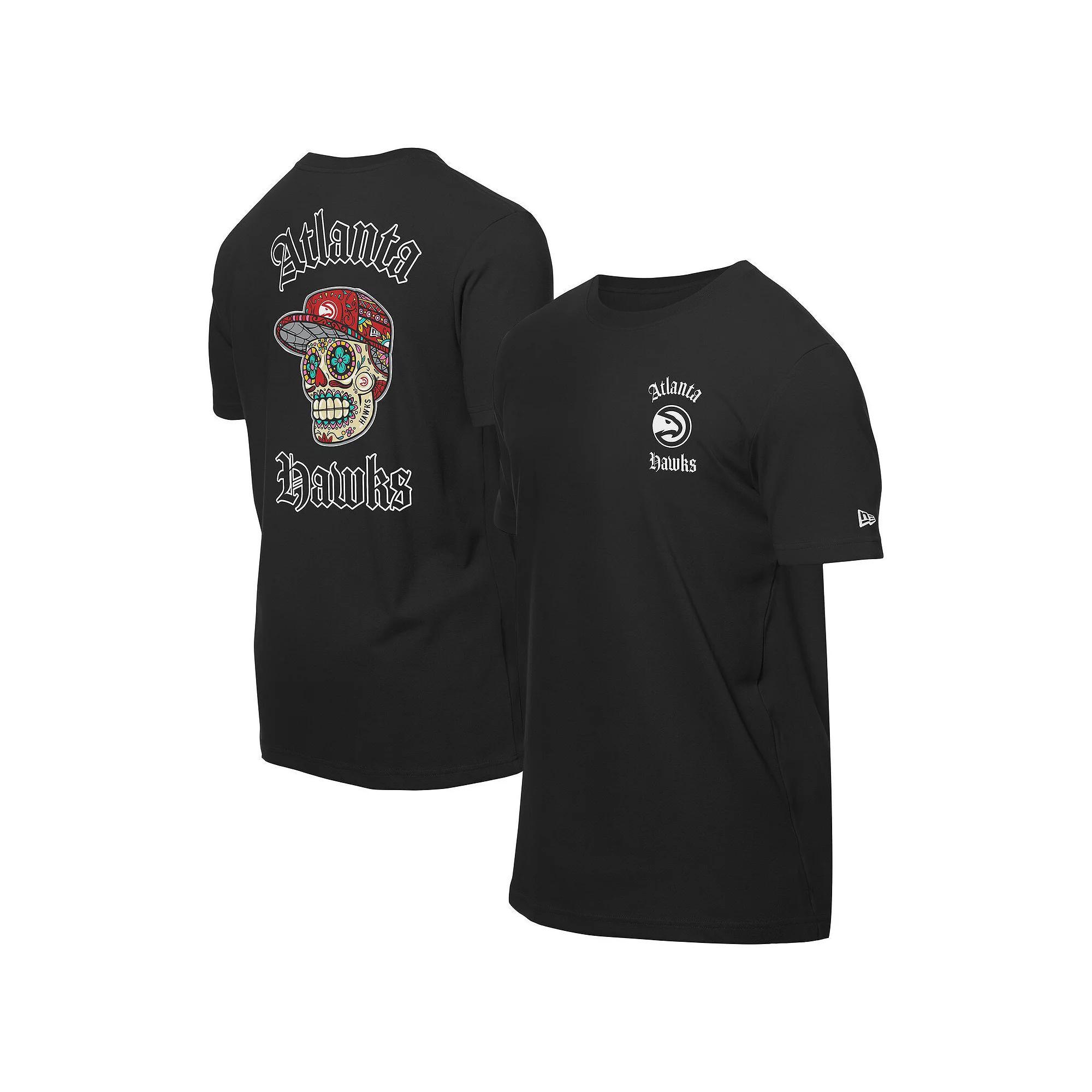 Men's New Era Black Atlanta Hawks Sugar Skulls T-Shirt, Size: XL Product Image