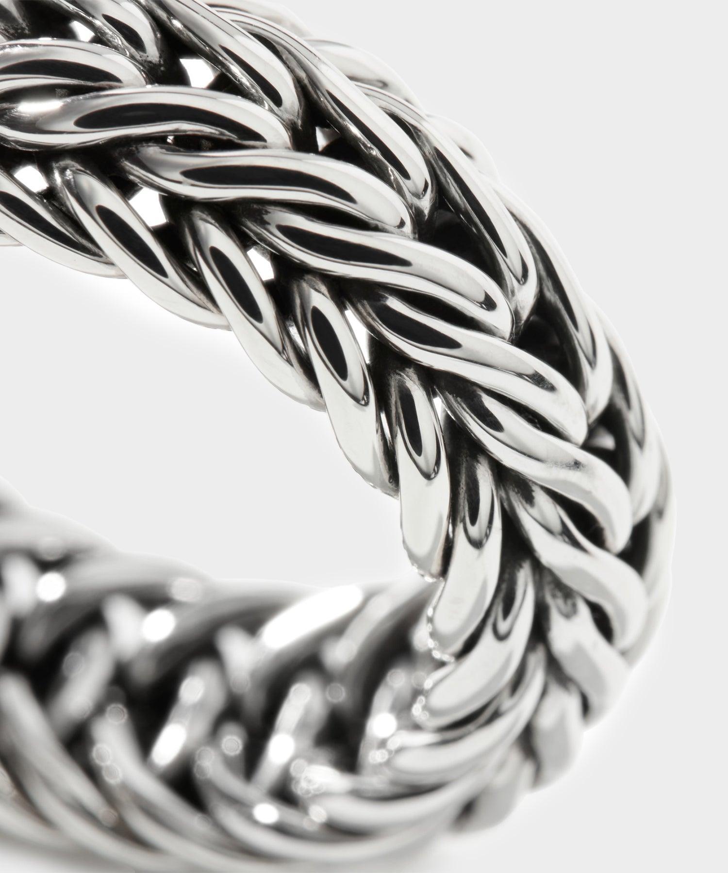 John Hardy Wide Kami Chain Sterling Silver Band Ring Product Image