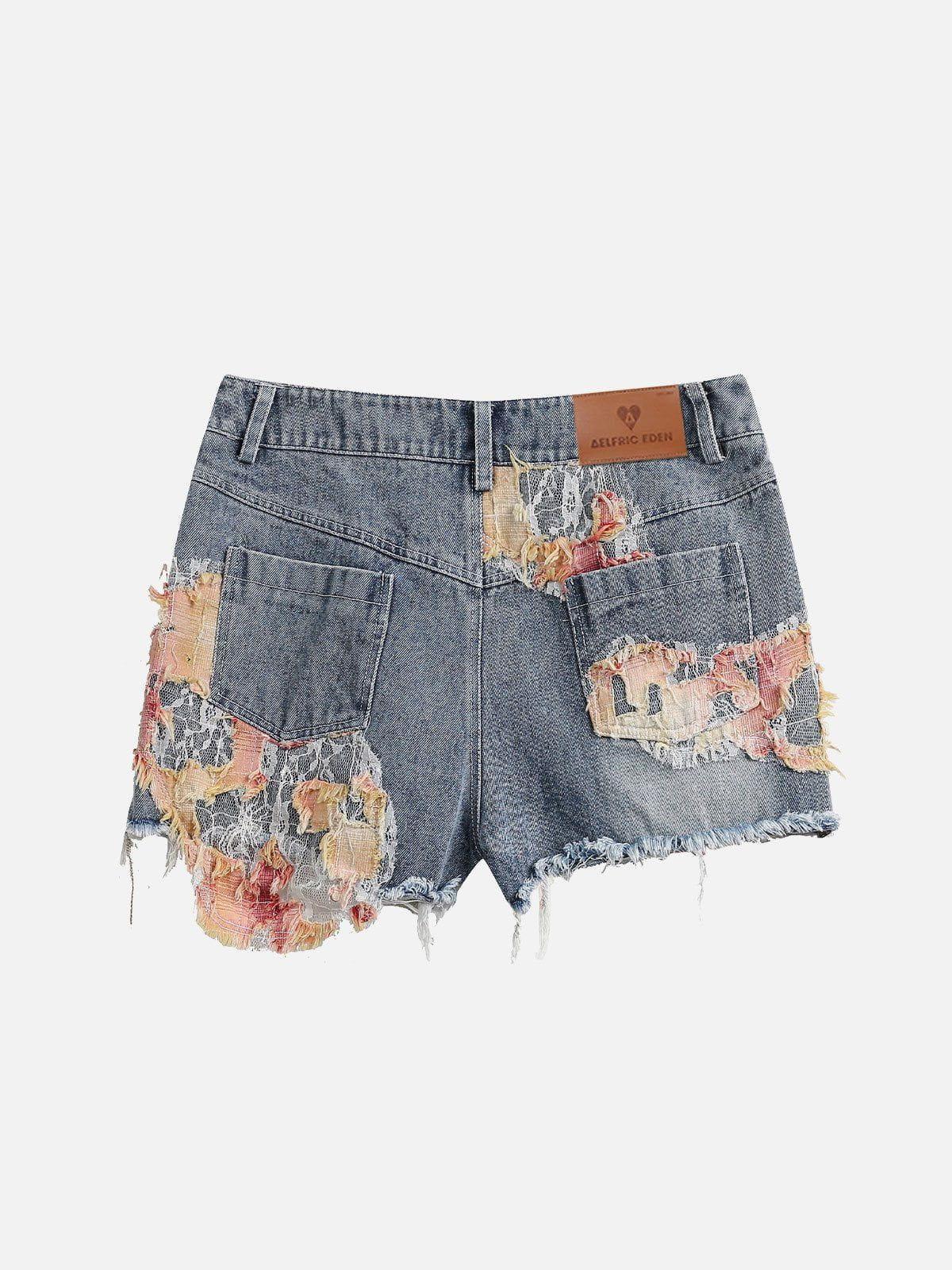Aelfric Eden Heavy Craftsmanship Lace Crop Jorts Female Product Image