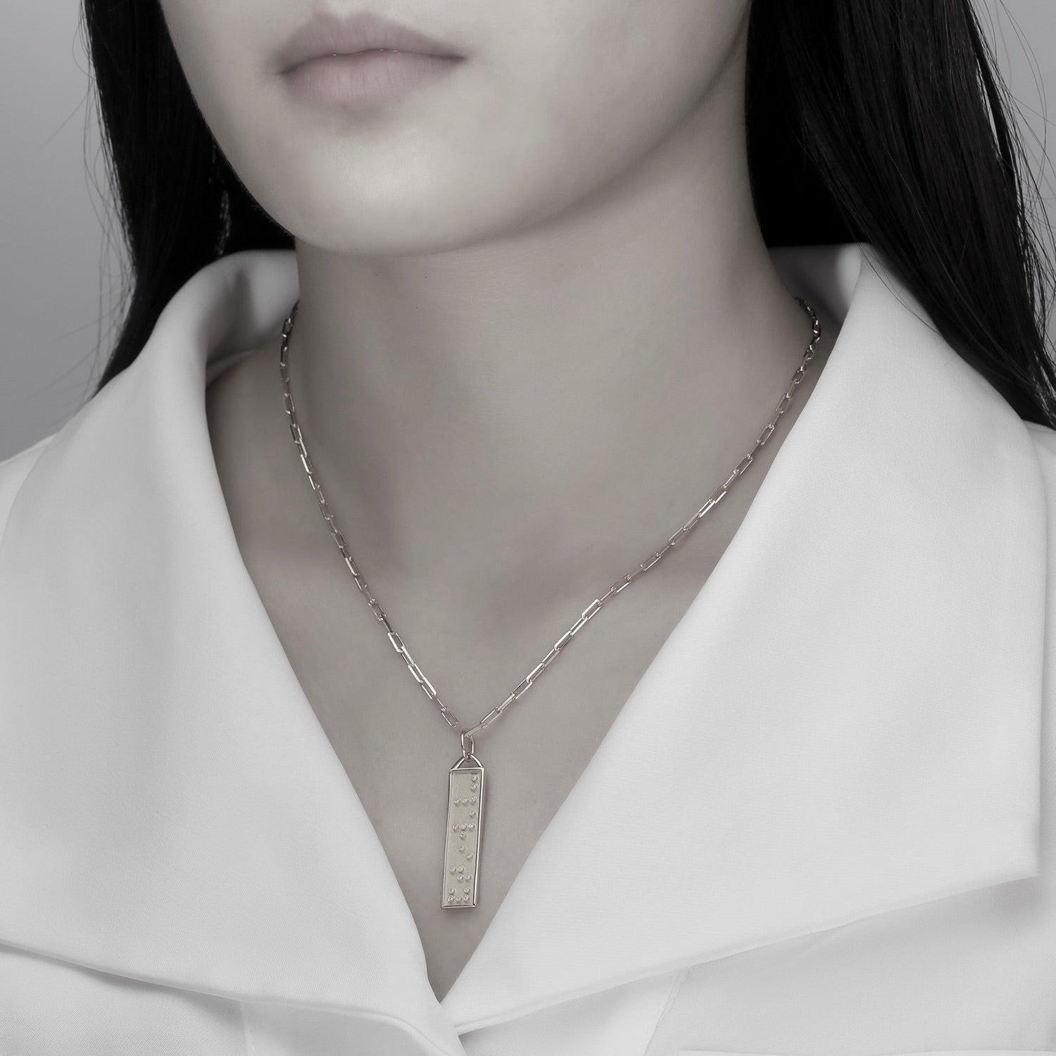 Touchstone Clarity Bar Necklace Silver Product Image