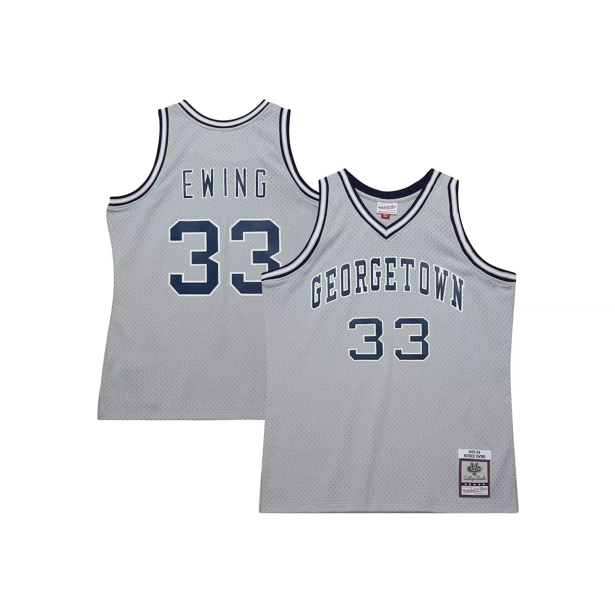 Men's Mitchell & Ness Patrick Ewing Gray Georgetown Hoyas 1983/84 Swingman Player Jersey, Size: Medium, Grg Grey Product Image